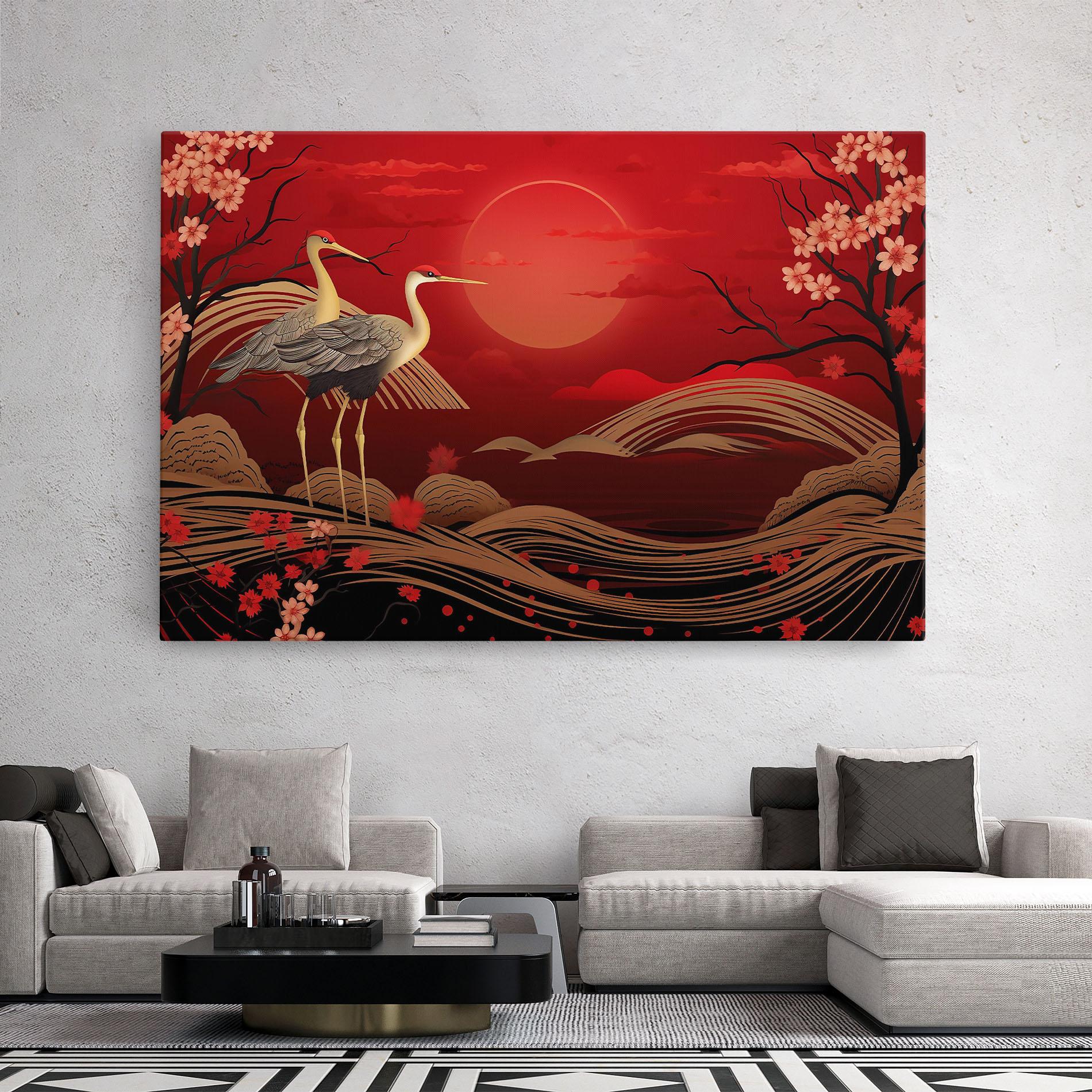 Vászonkép Gold Landscape Painting mockup 2