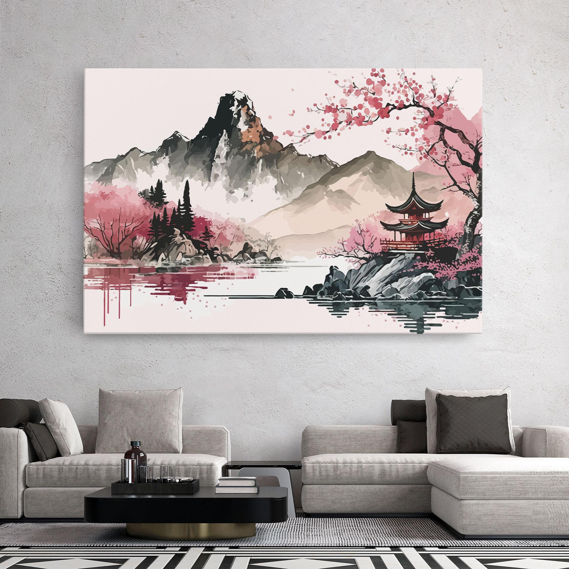 Vászonkép Pink Asian View mockup 2