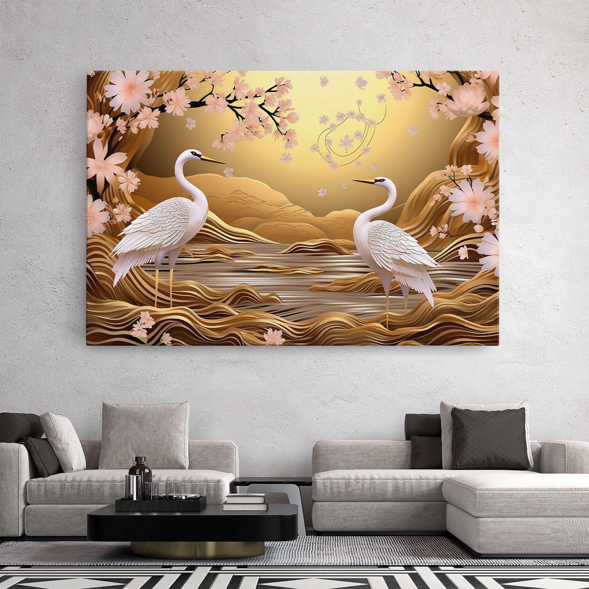 Vászonkép Pink Chinese Flowers mockup 2