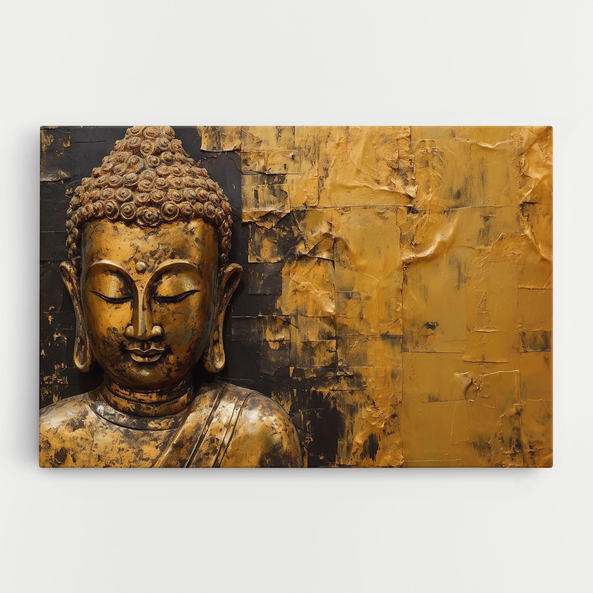 Vászonkép Gold Paint Buddha mockup 0
