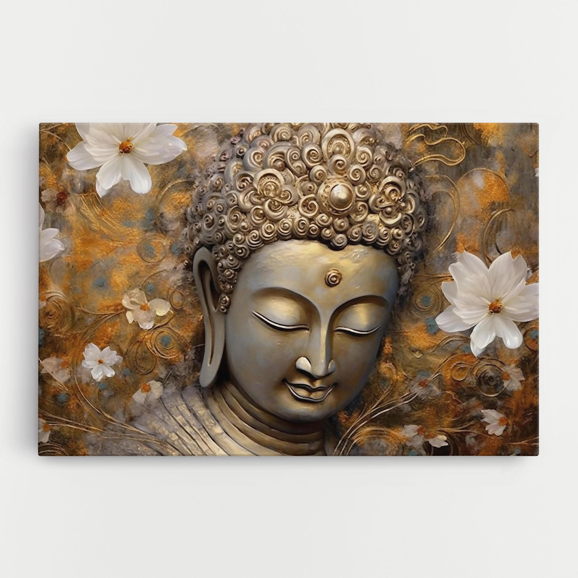 Vászonkép White Flower Buddha Art mockup 0