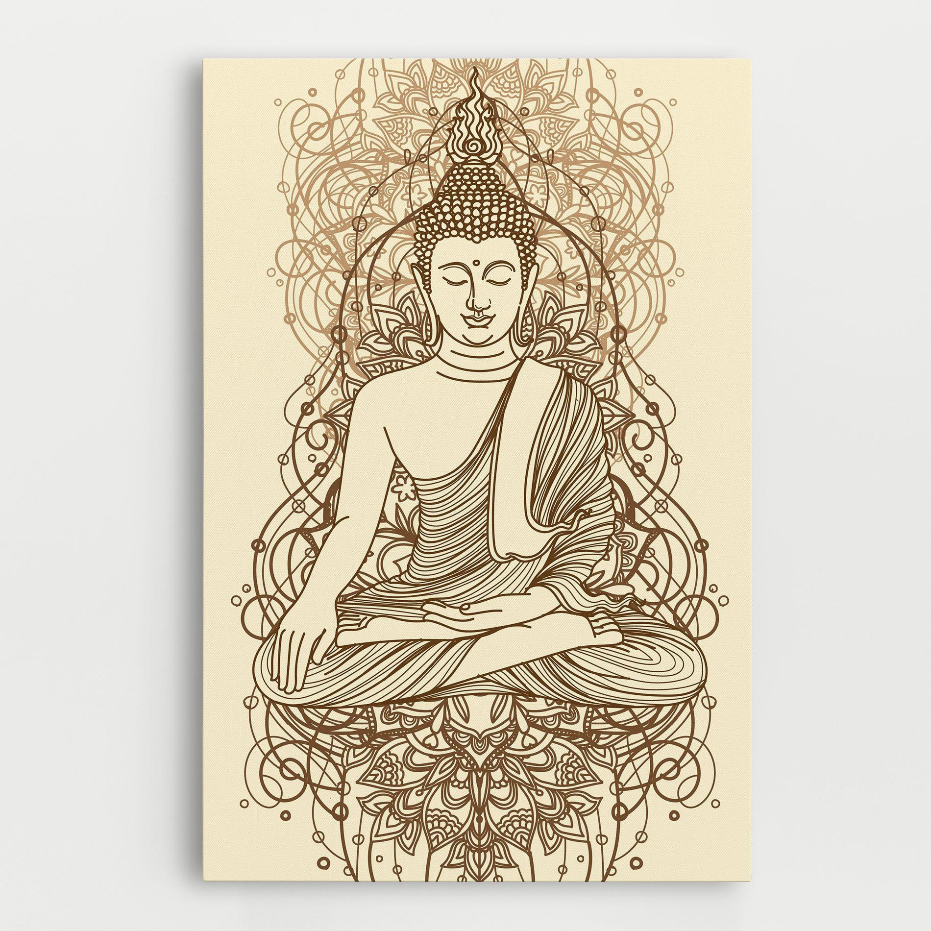 Vászonkép Brown Line Buddha mockup 0