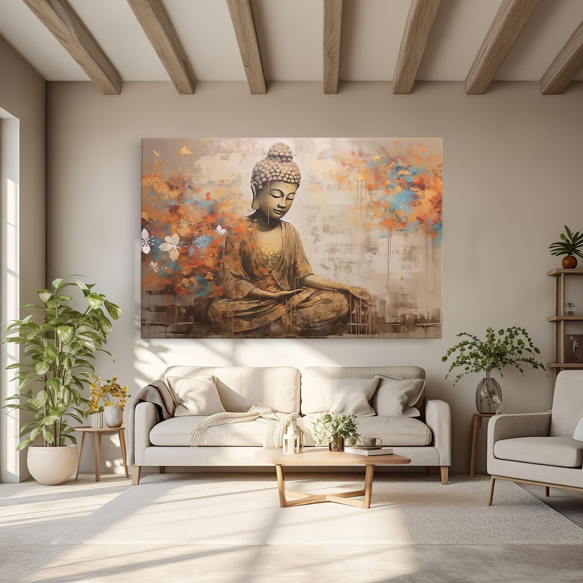 Vászonkép Buddha Cream Blue mockup 6