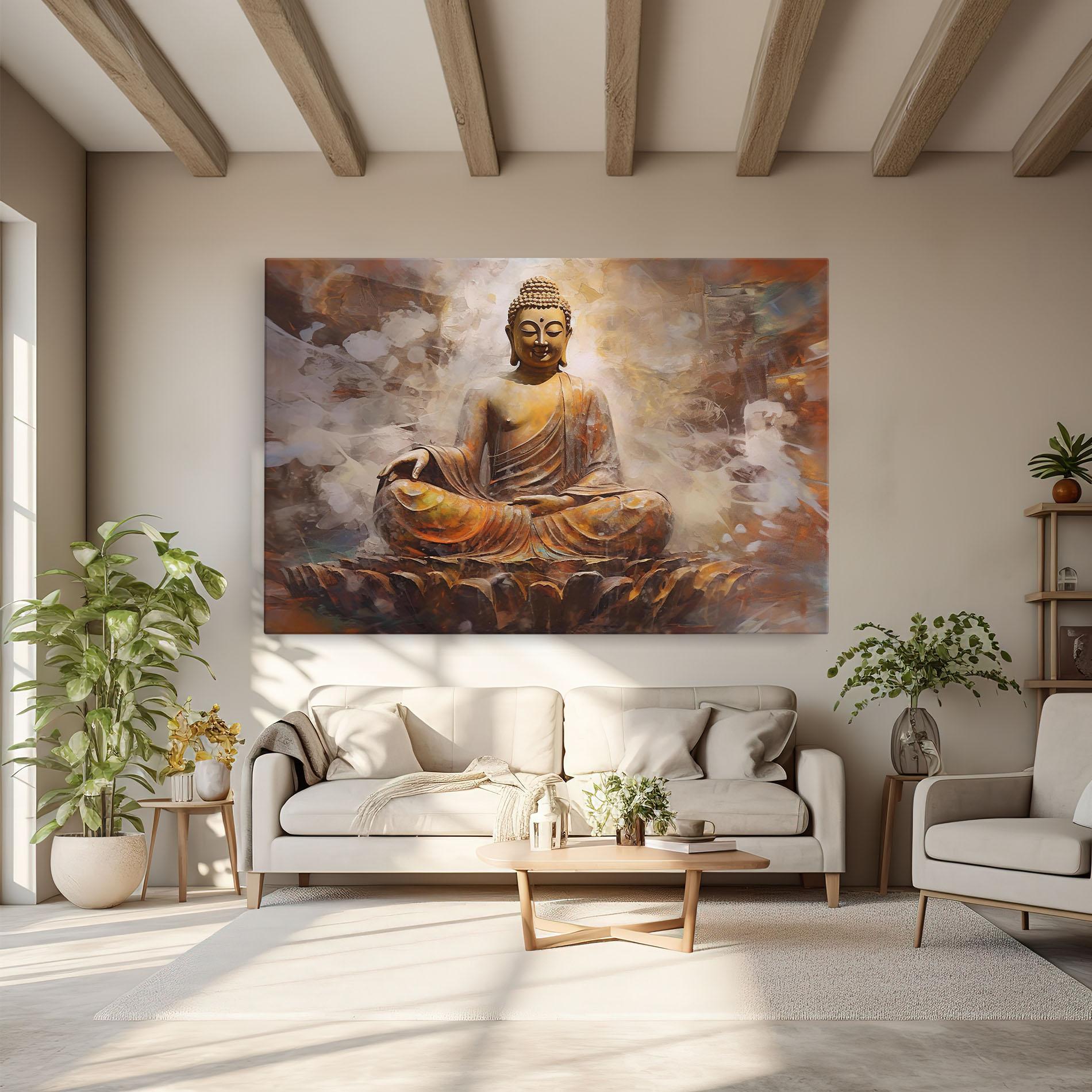 Vászonkép Cream Orange Buddha mockup 6