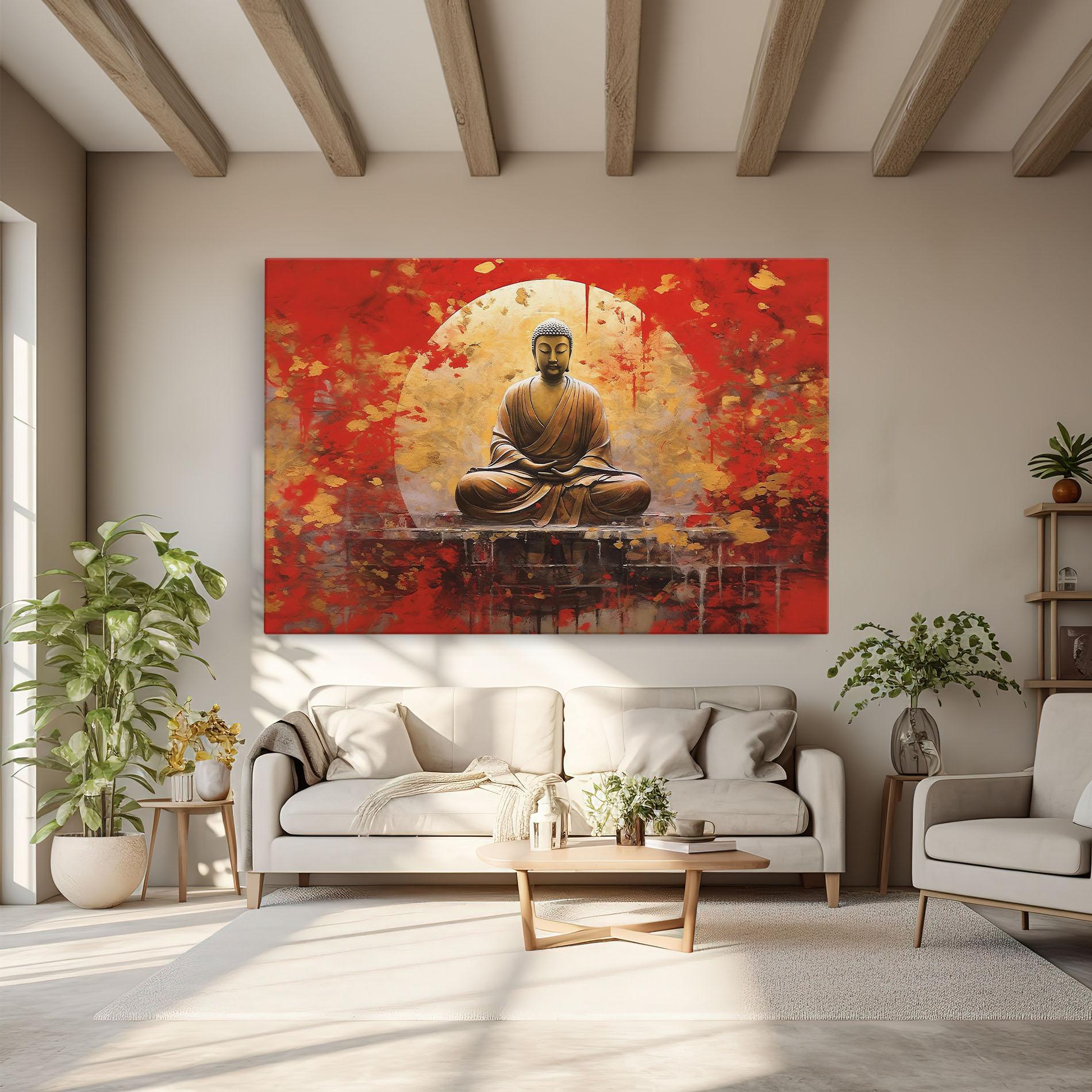 Vászonkép Gold Circle Buddha mockup 6