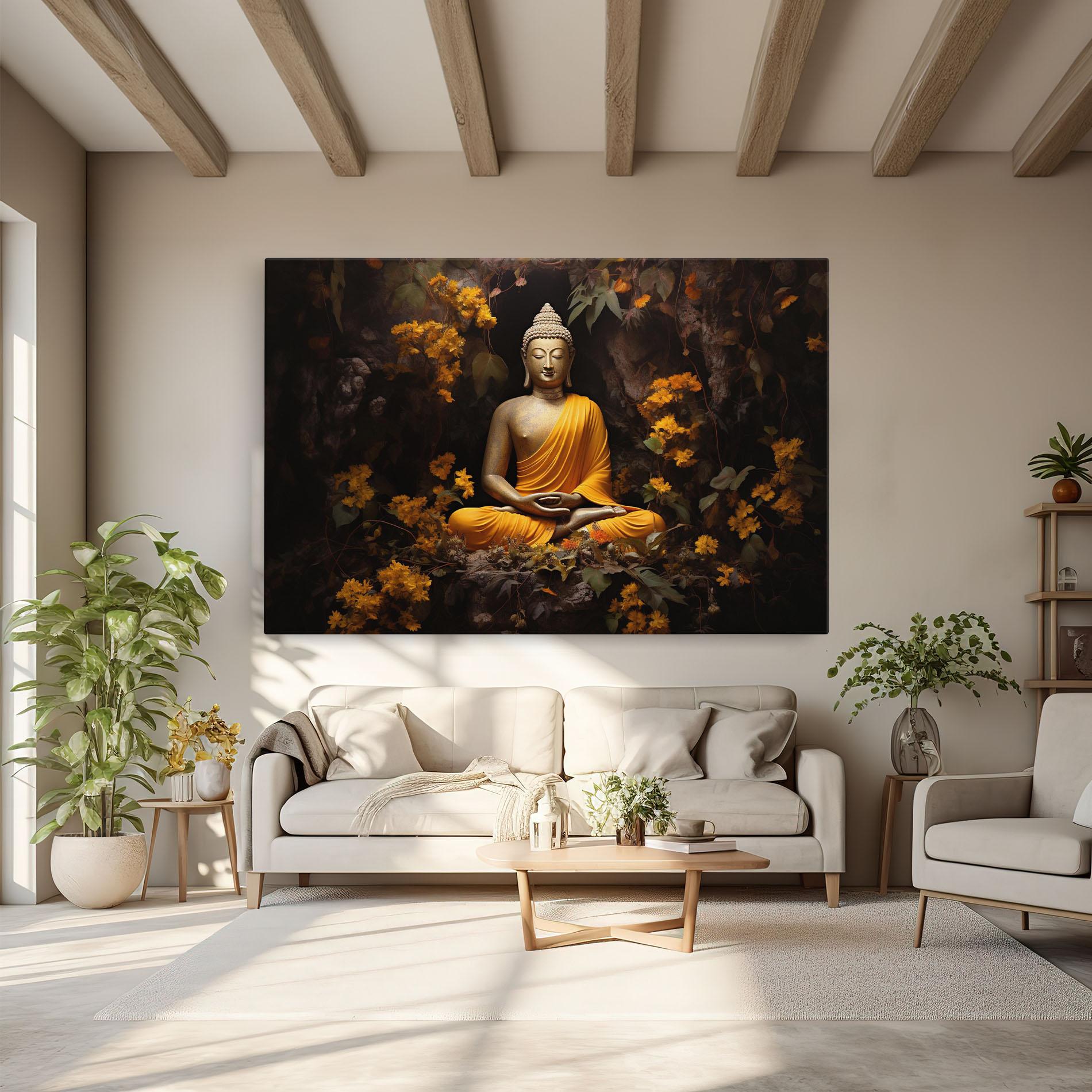 Vászonkép Yellow Light Buddha mockup 6