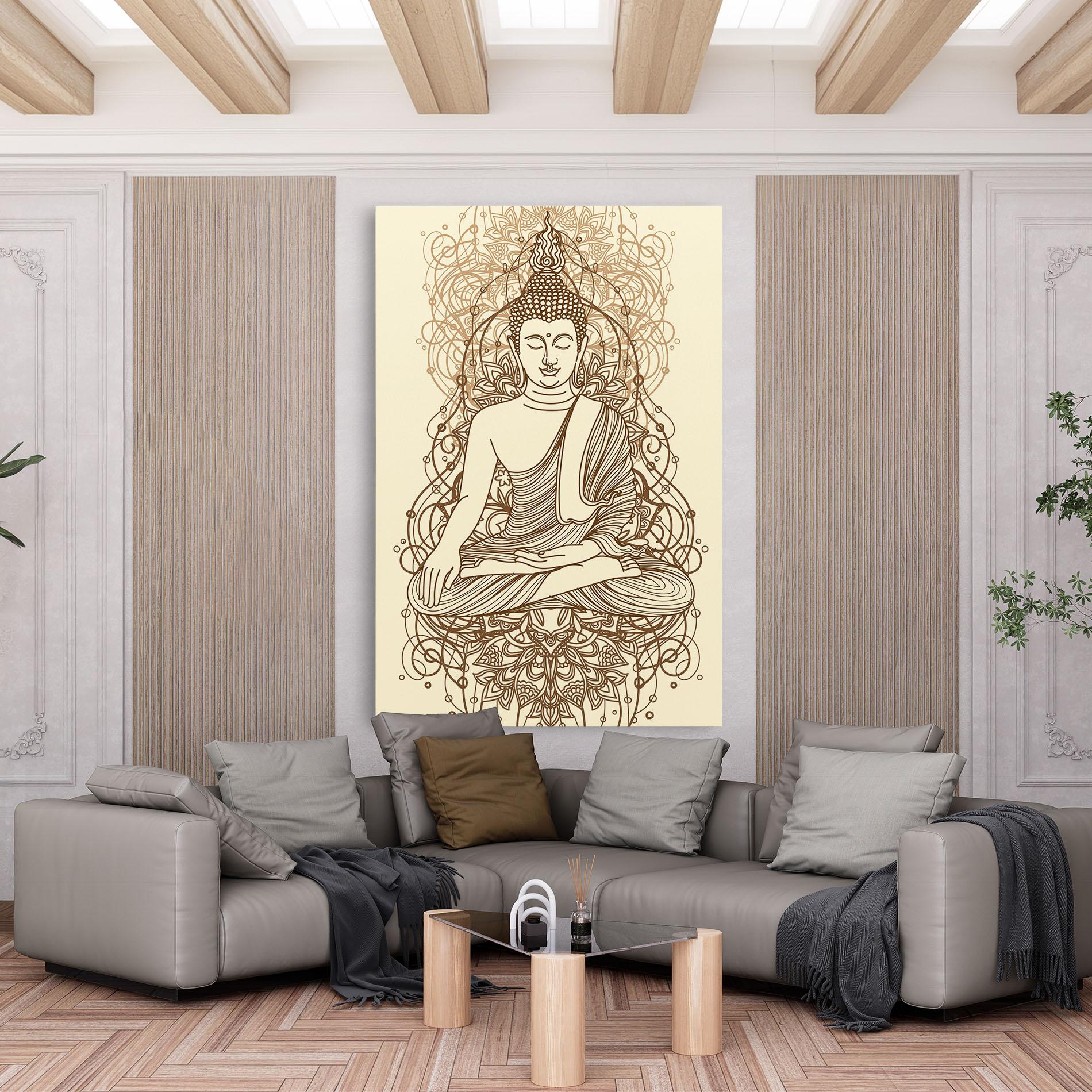 Vászonkép Brown Line Buddha mockup 6