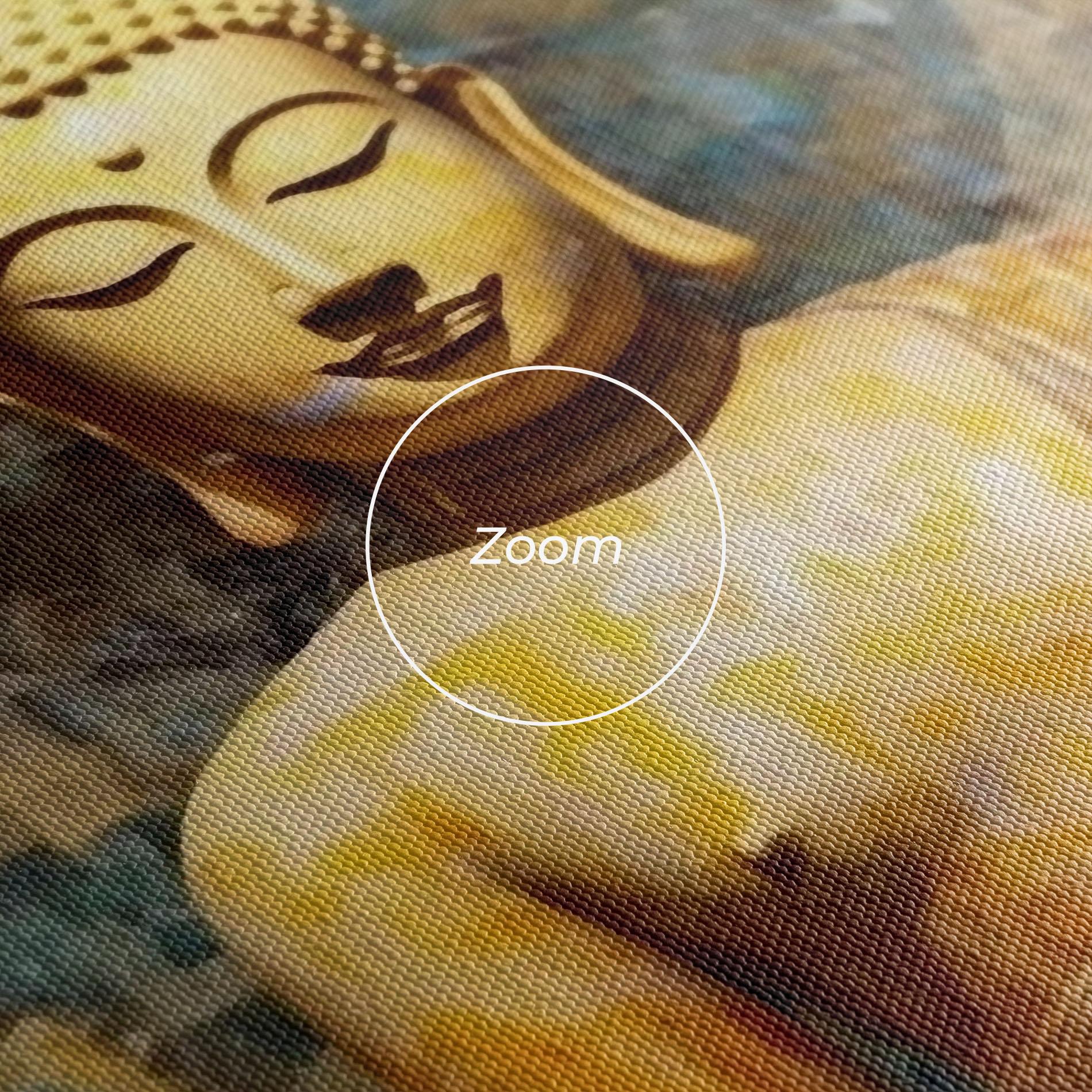 Vászonkép Buddha Blue Gold mockup 3