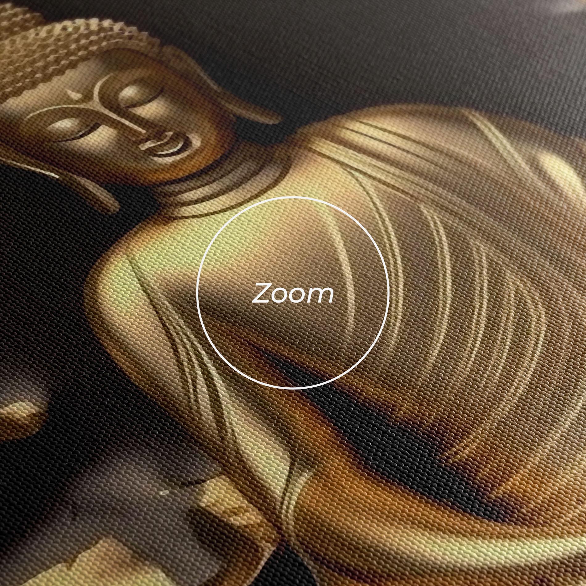 Vászonkép Gold 3d Buddha mockup 3
