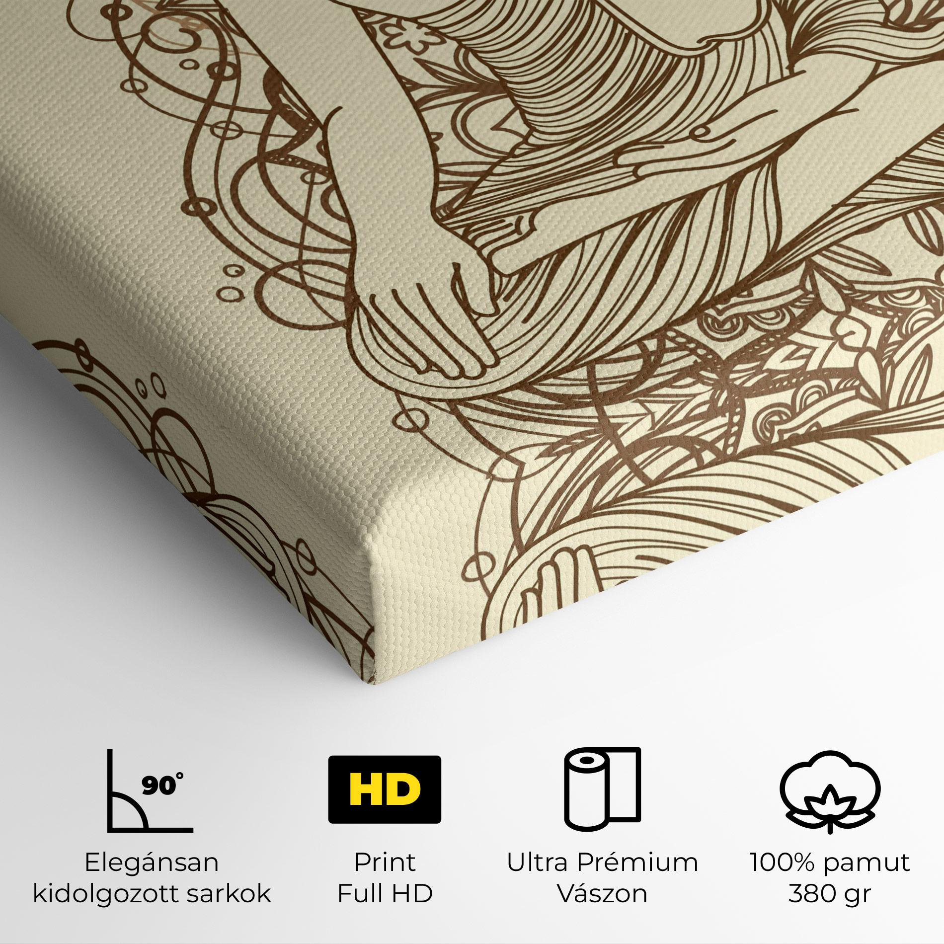 Vászonkép Brown Line Buddha mockup 4