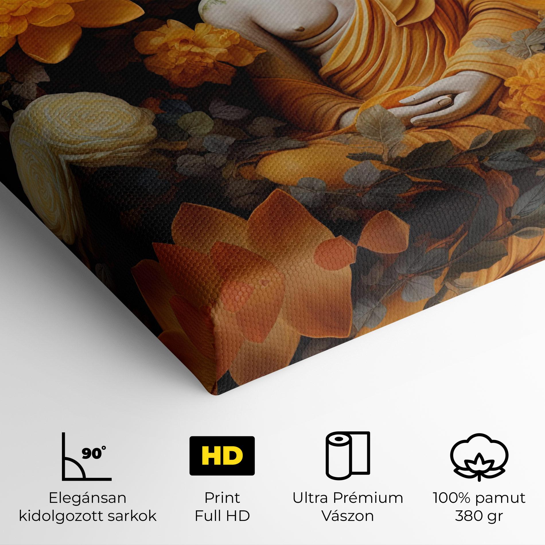 Vászonkép Buddha Big Flowers mockup 4