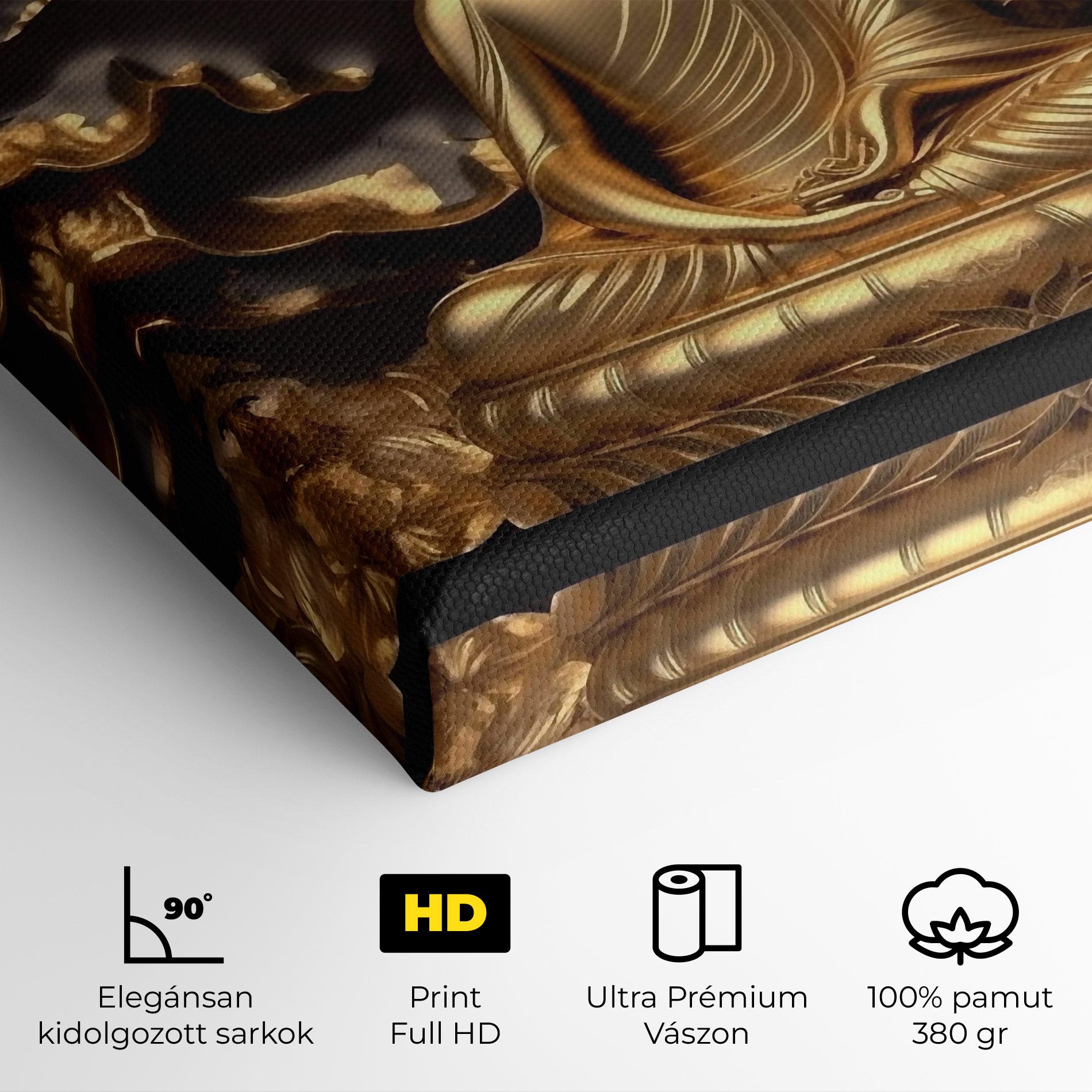 Vászonkép Gold 3d Buddha mockup 4