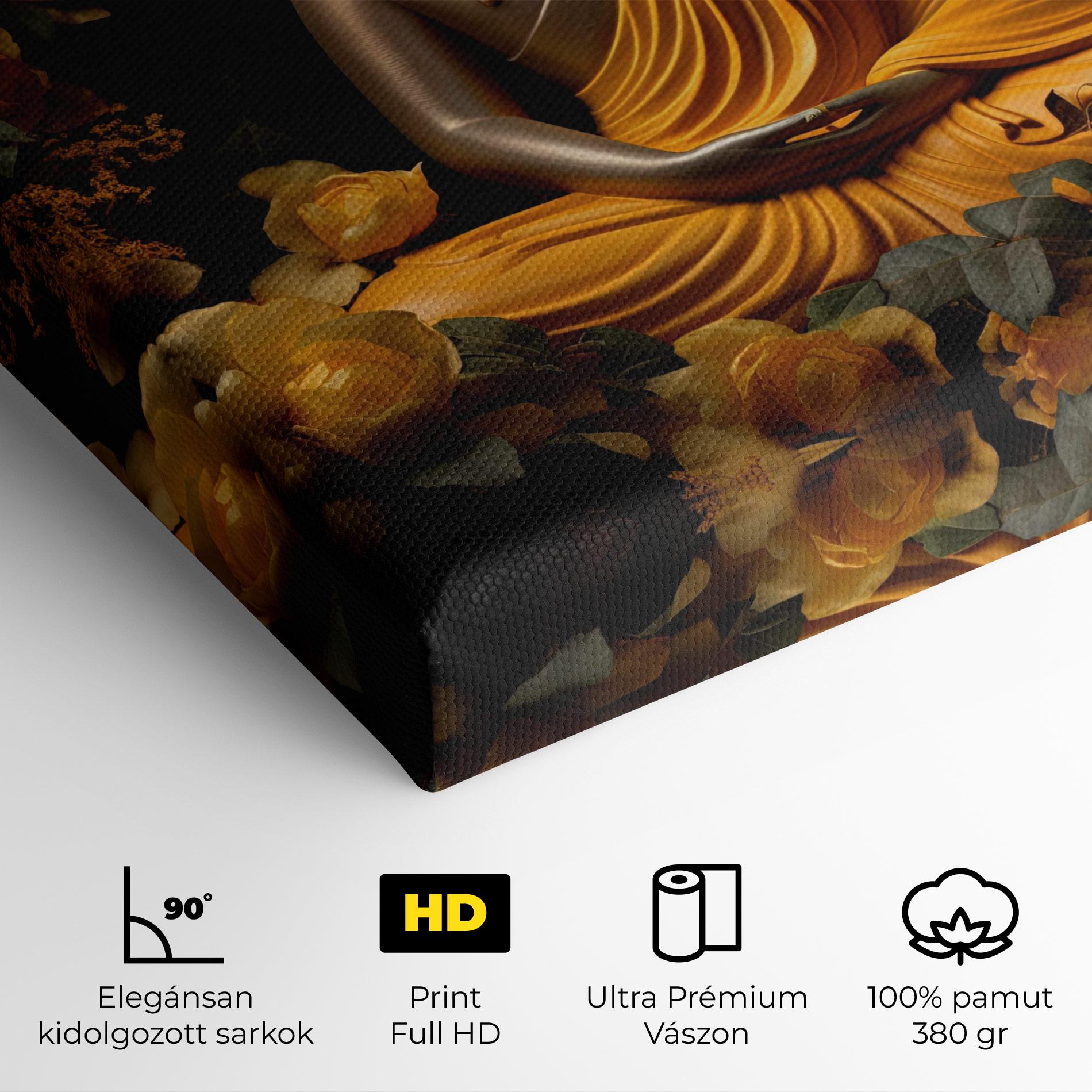 Vászonkép Gold Buddha Flower mockup 4