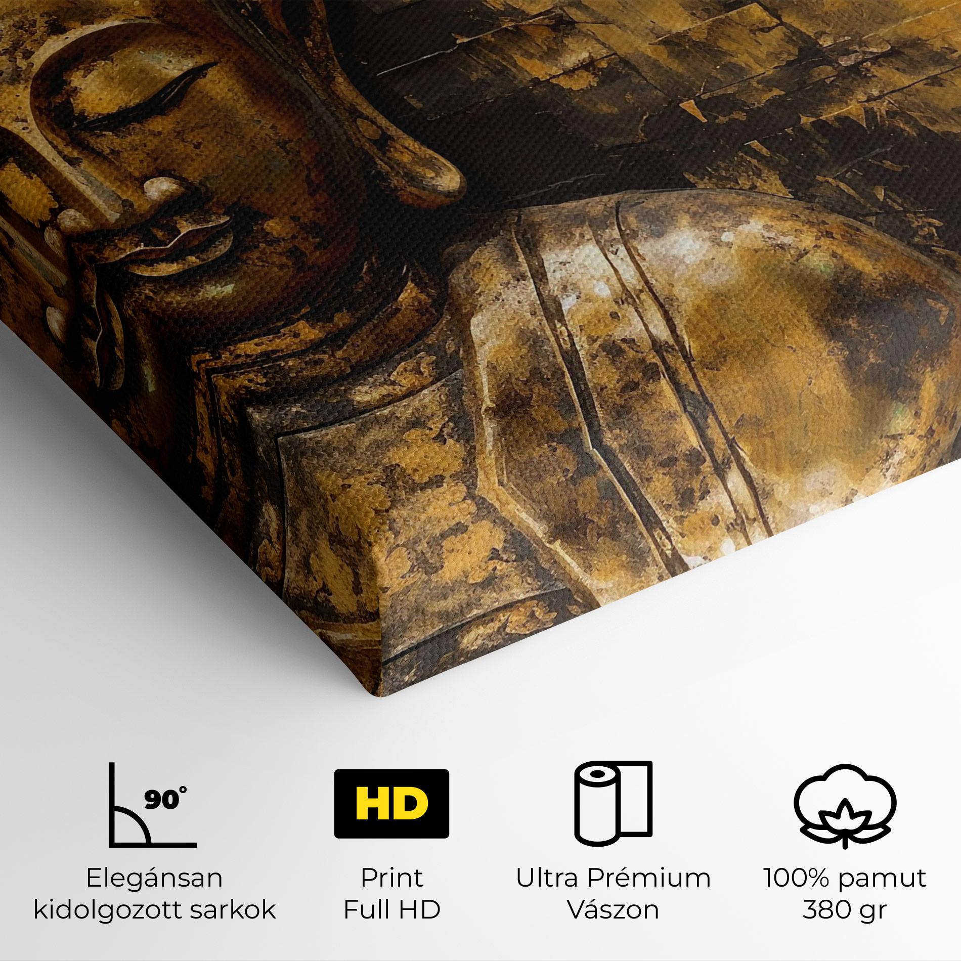 Vászonkép Gold Paint Buddha mockup 4