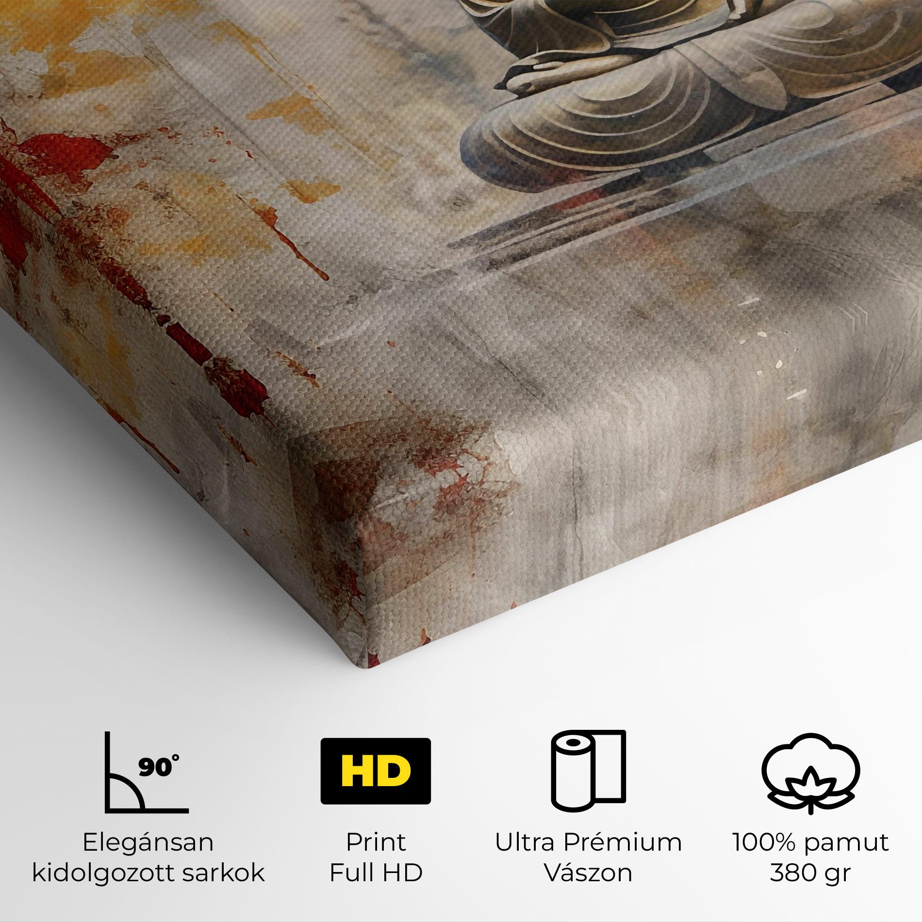 Vászonkép Grey Gold Buddha mockup 4