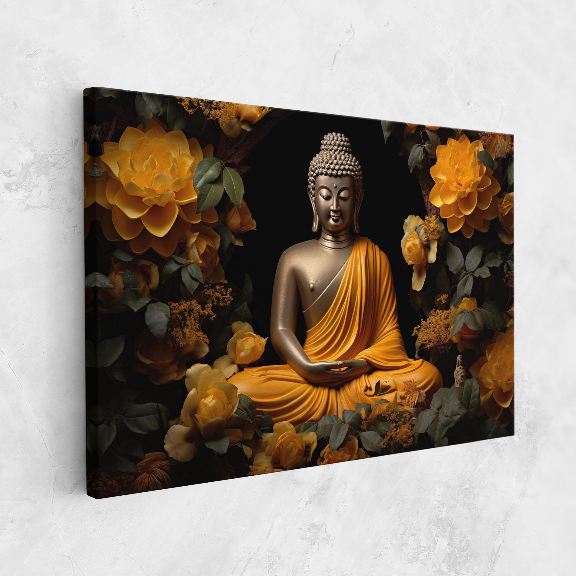 Vászonkép Gold Buddha Flower mockup 1