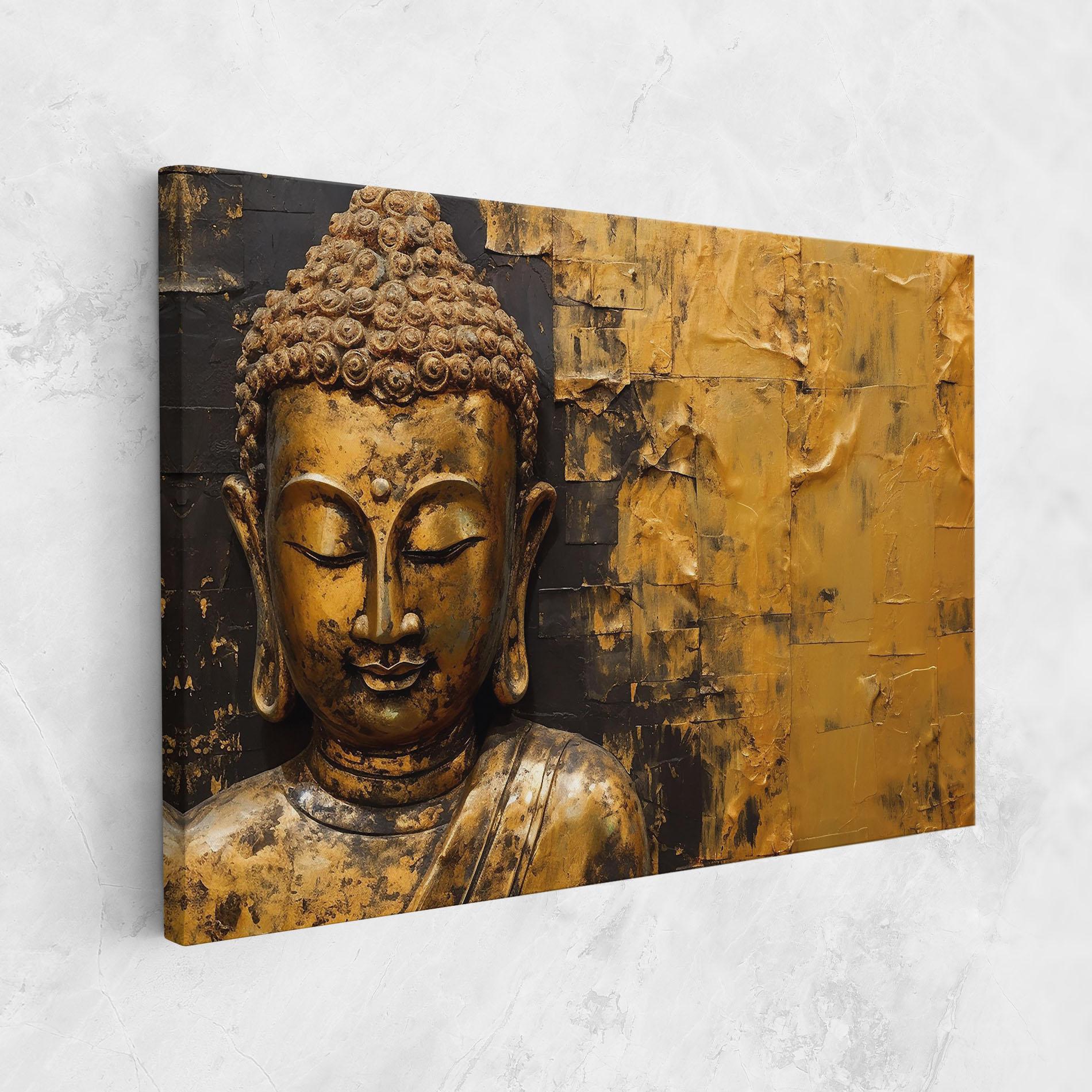 Vászonkép Gold Paint Buddha mockup 1