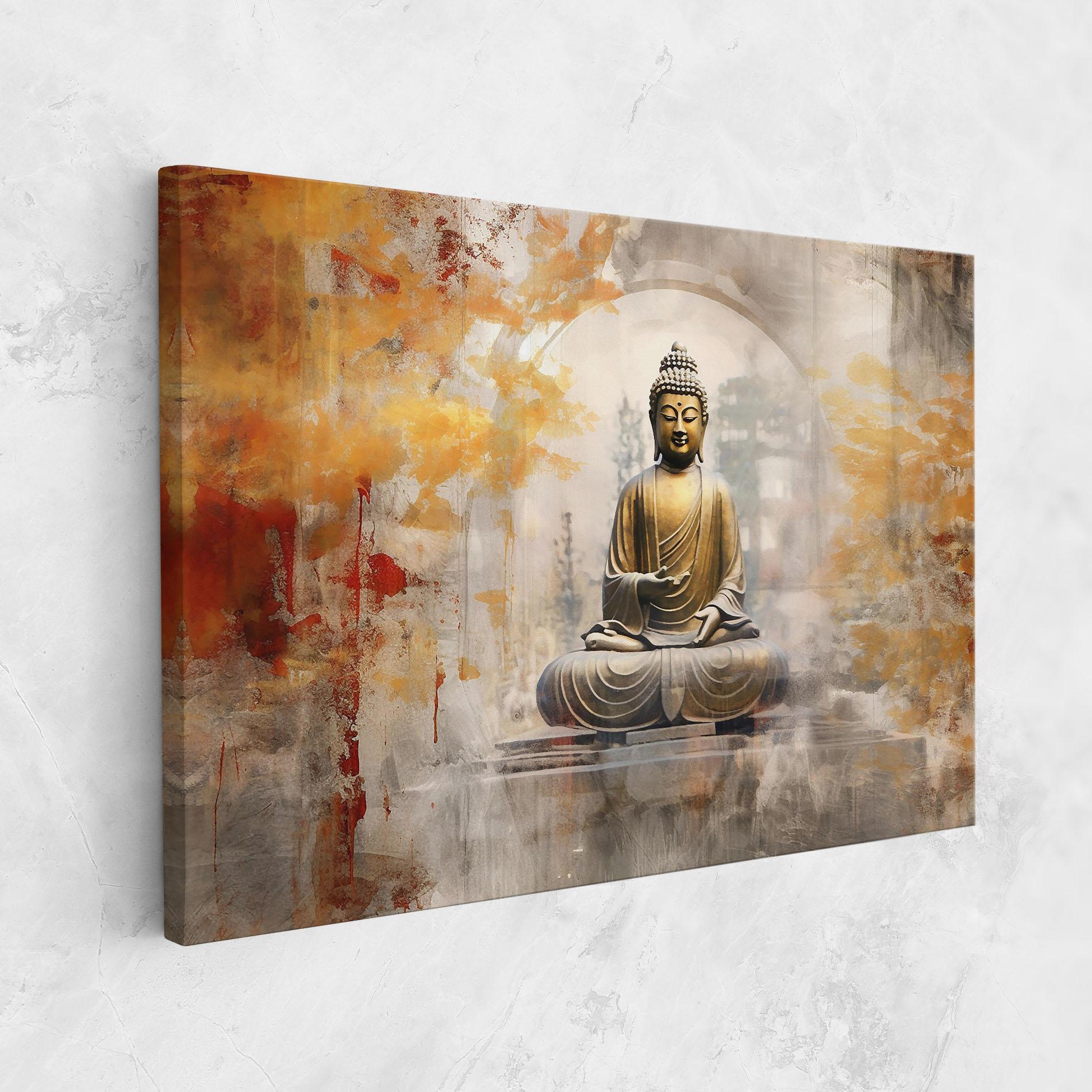 Vászonkép Grey Gold Buddha mockup 1