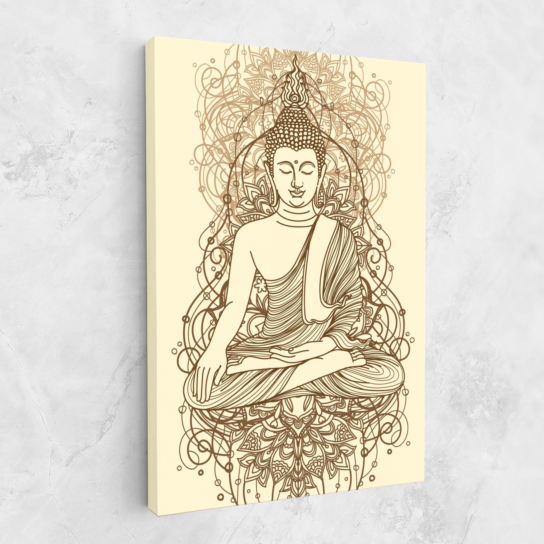 Vászonkép Brown Line Buddha mockup 1