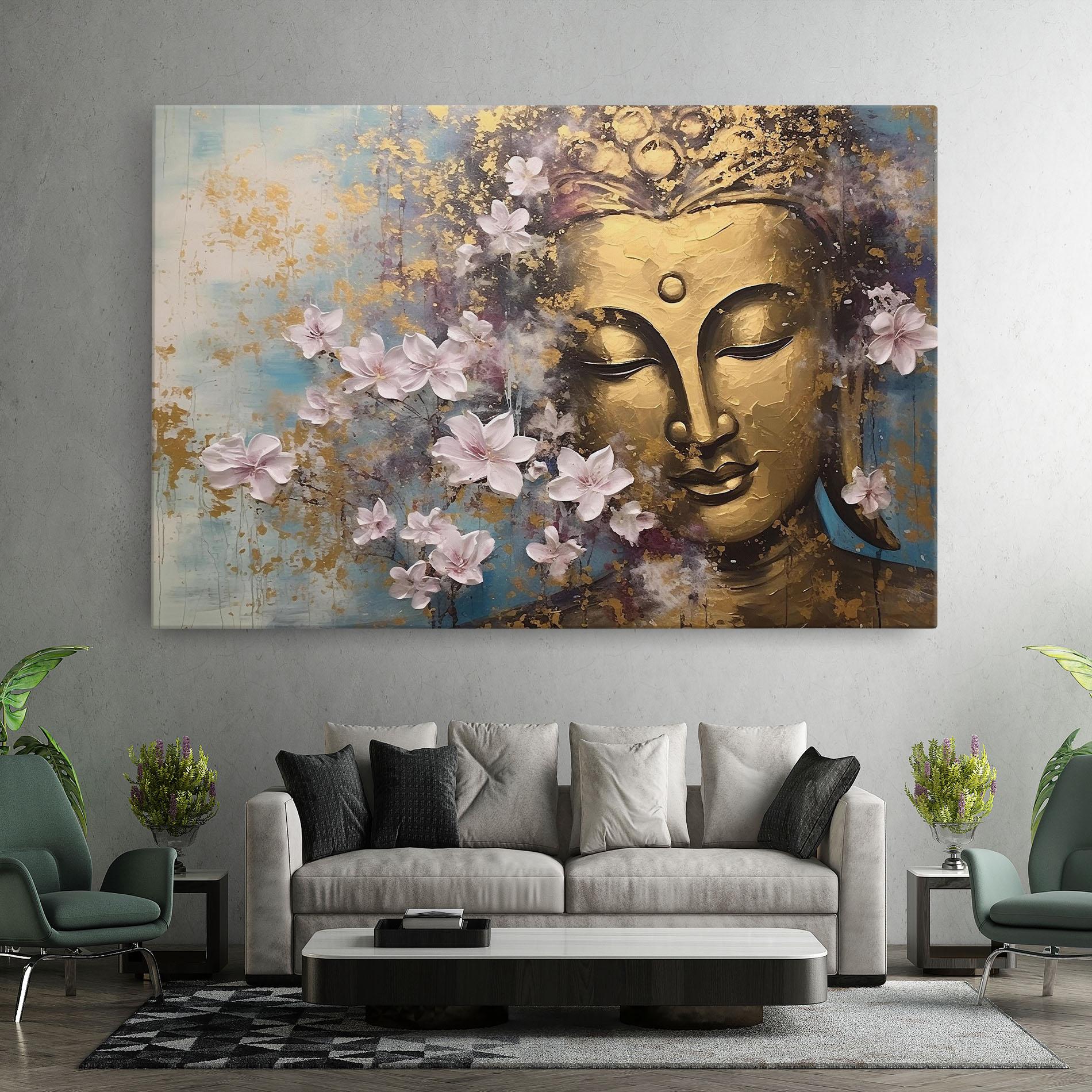 Vászonkép Abstract Buddha Plants mockup 7