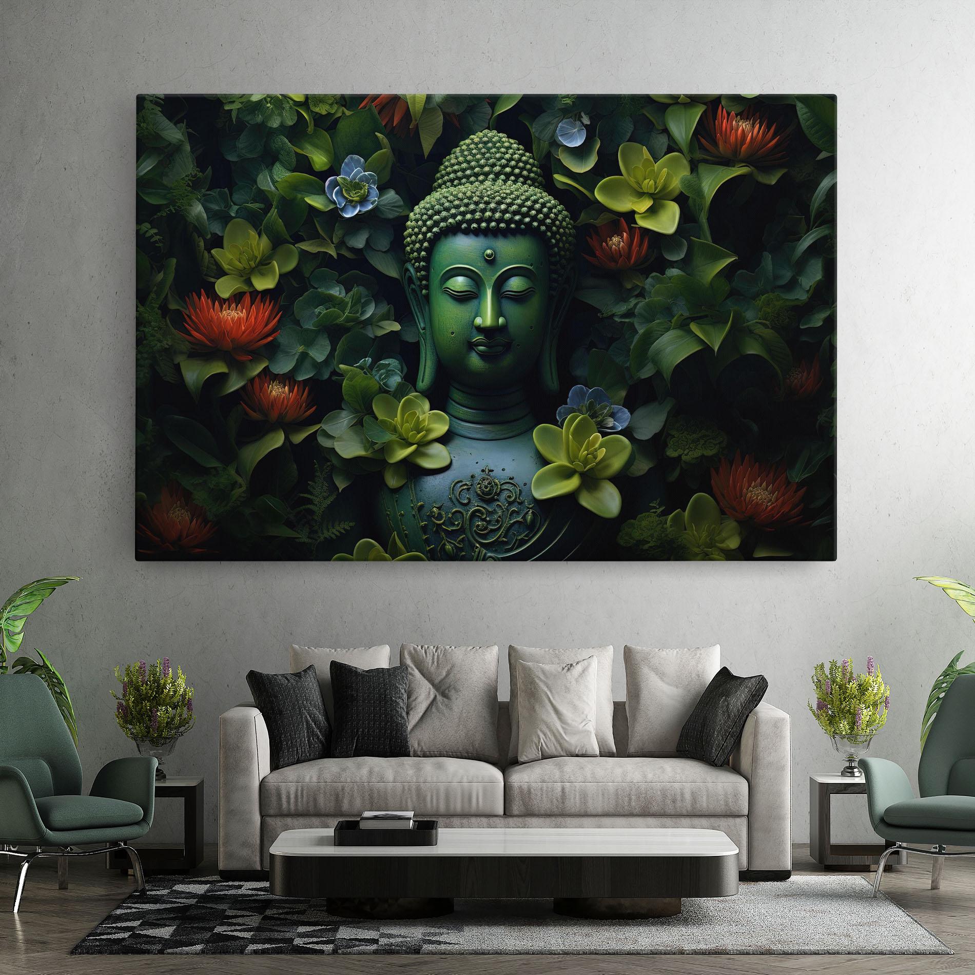 Vászonkép Blue Light Buddha mockup 7