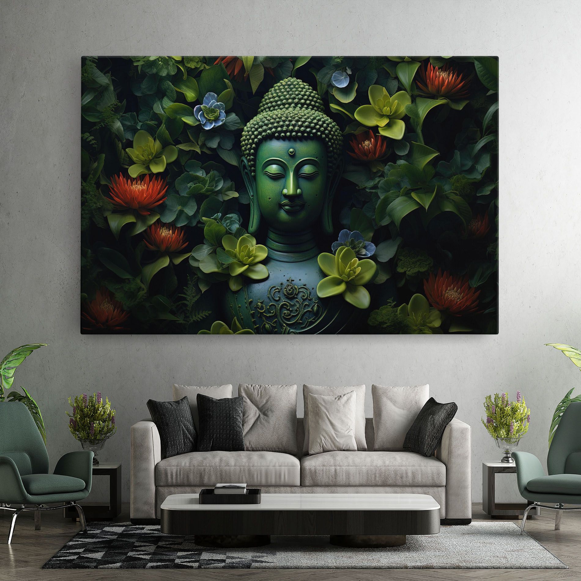 Blue Light Buddha mockup 7