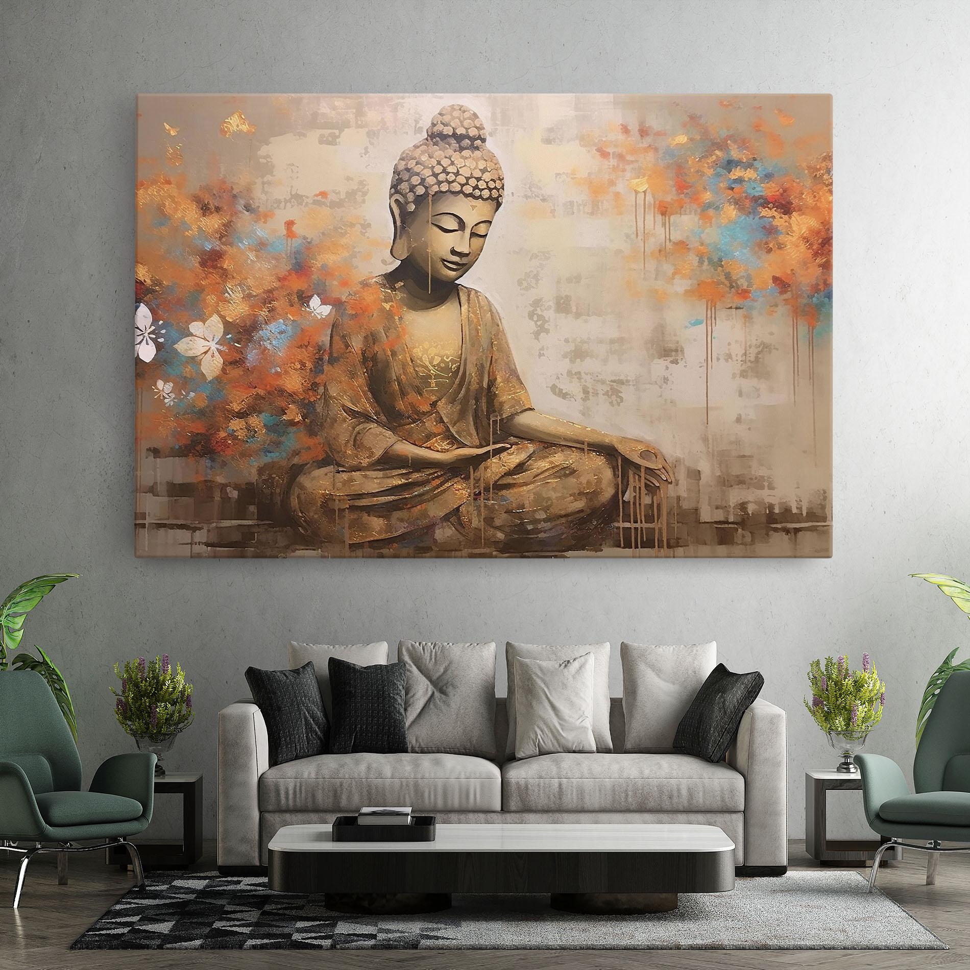 Vászonkép Buddha Cream Blue mockup 7