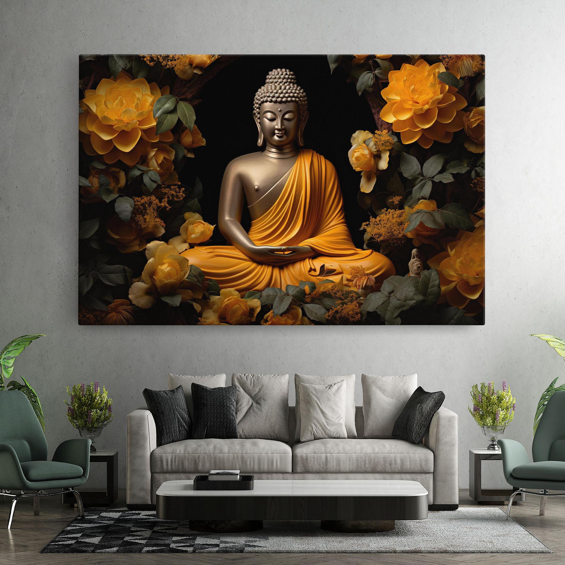 Vászonkép Gold Buddha Flower mockup 7