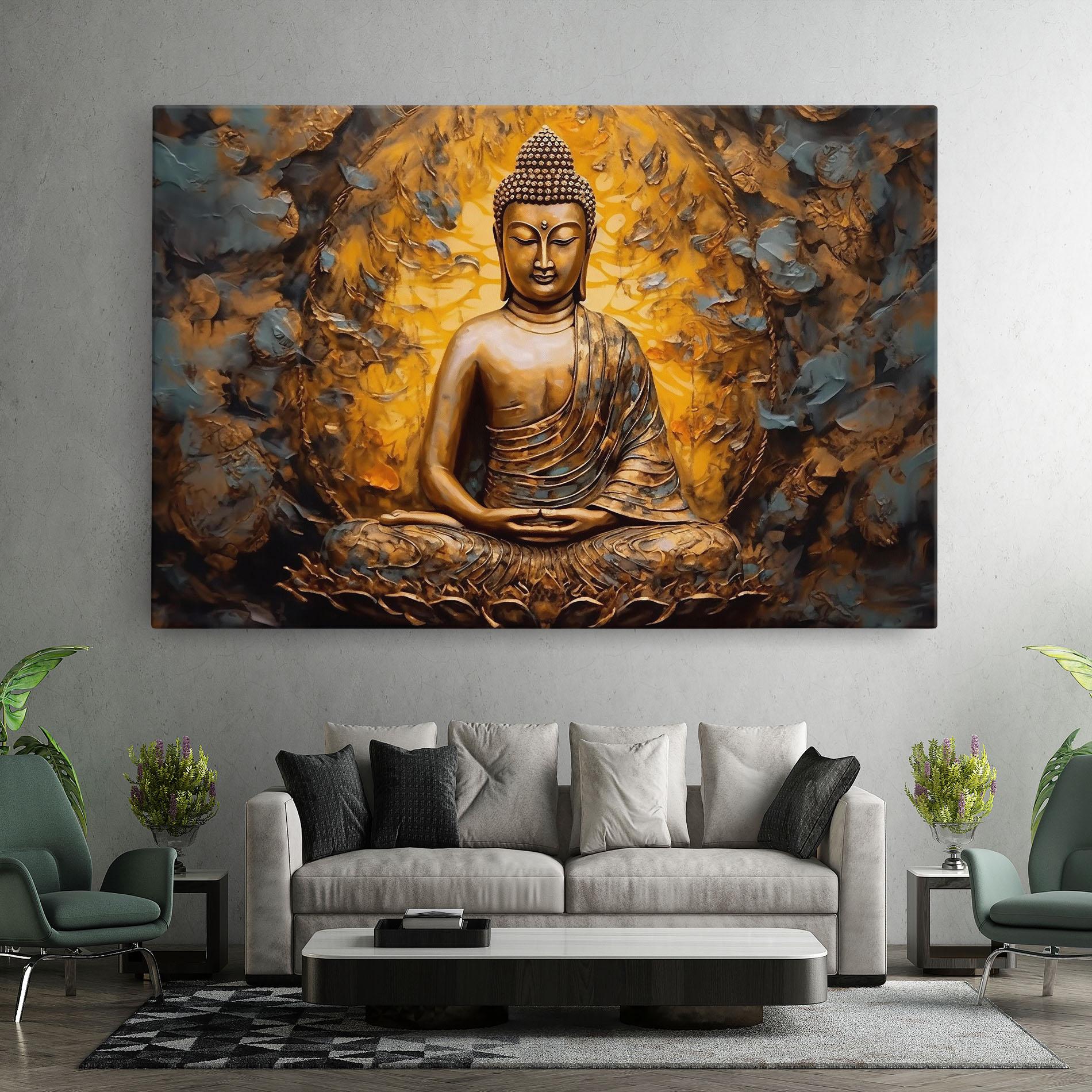 Vászonkép Gold Grey Buddha mockup 7