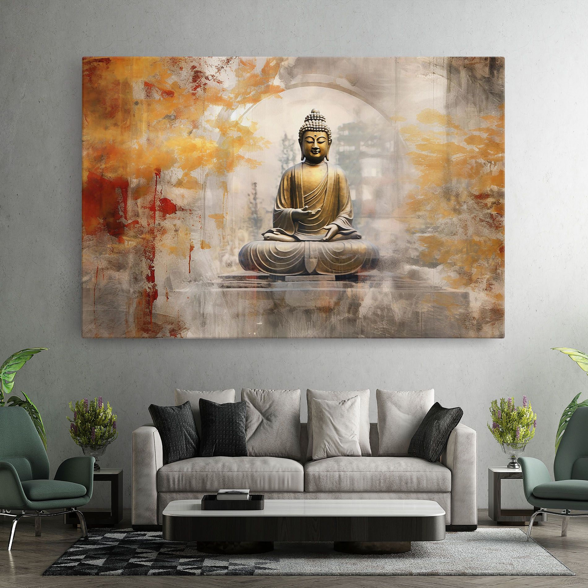 Grey Gold Buddha mockup 7