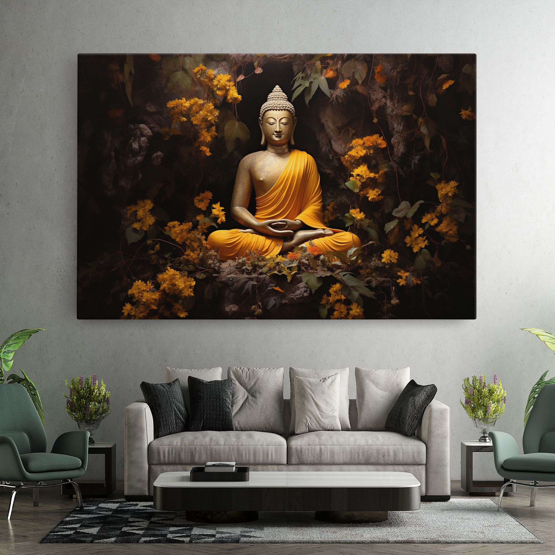 Yellow Light Buddha mockup 7