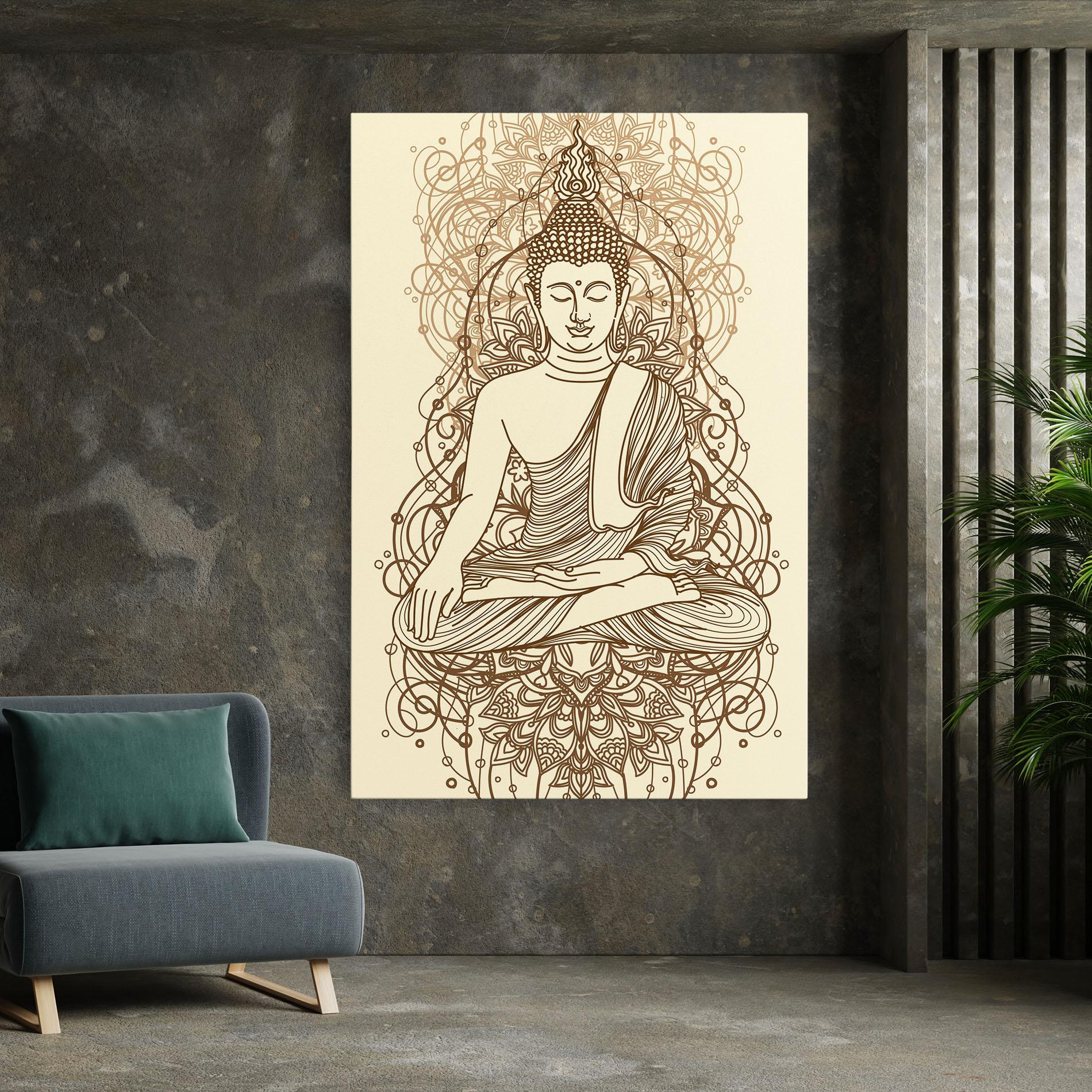 Vászonkép Brown Line Buddha mockup 7