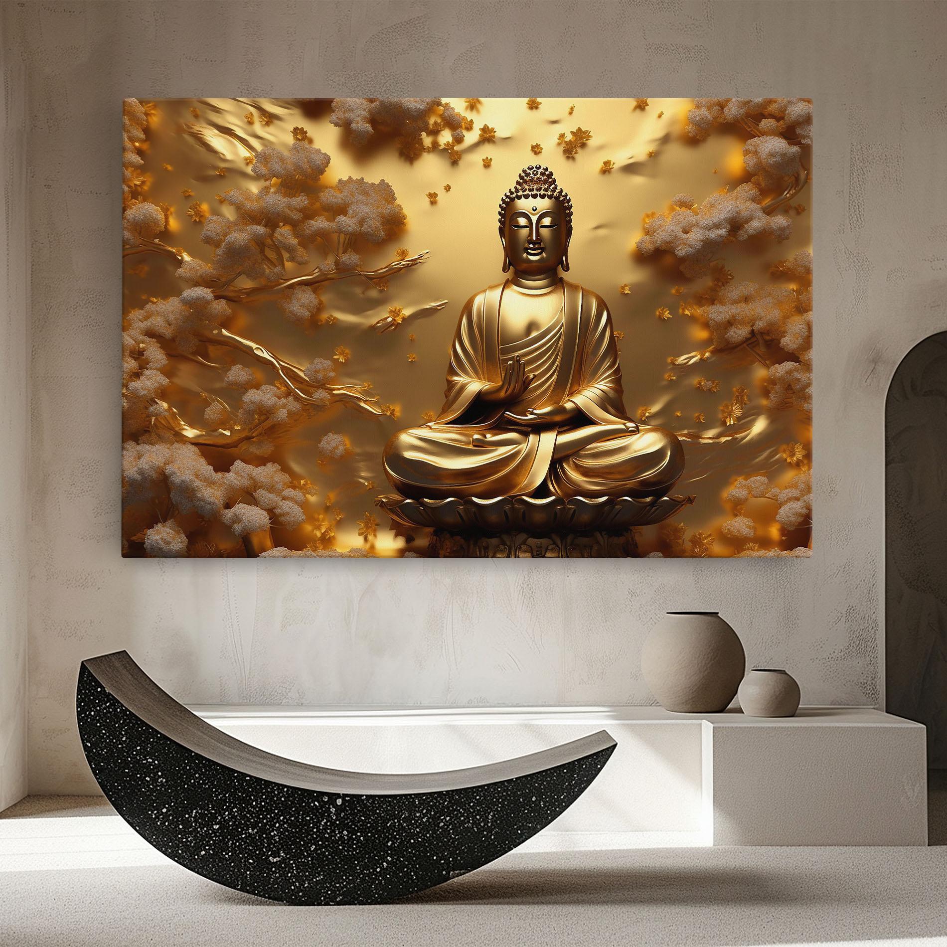 Vászonkép Strong Gold Buddha mockup 8