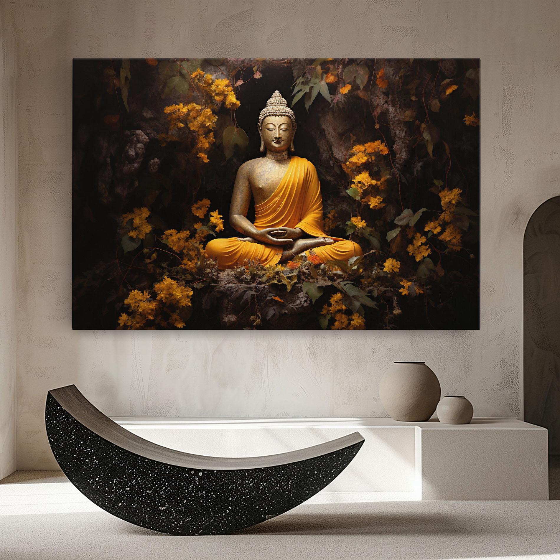 Vászonkép Yellow Light Buddha mockup 8