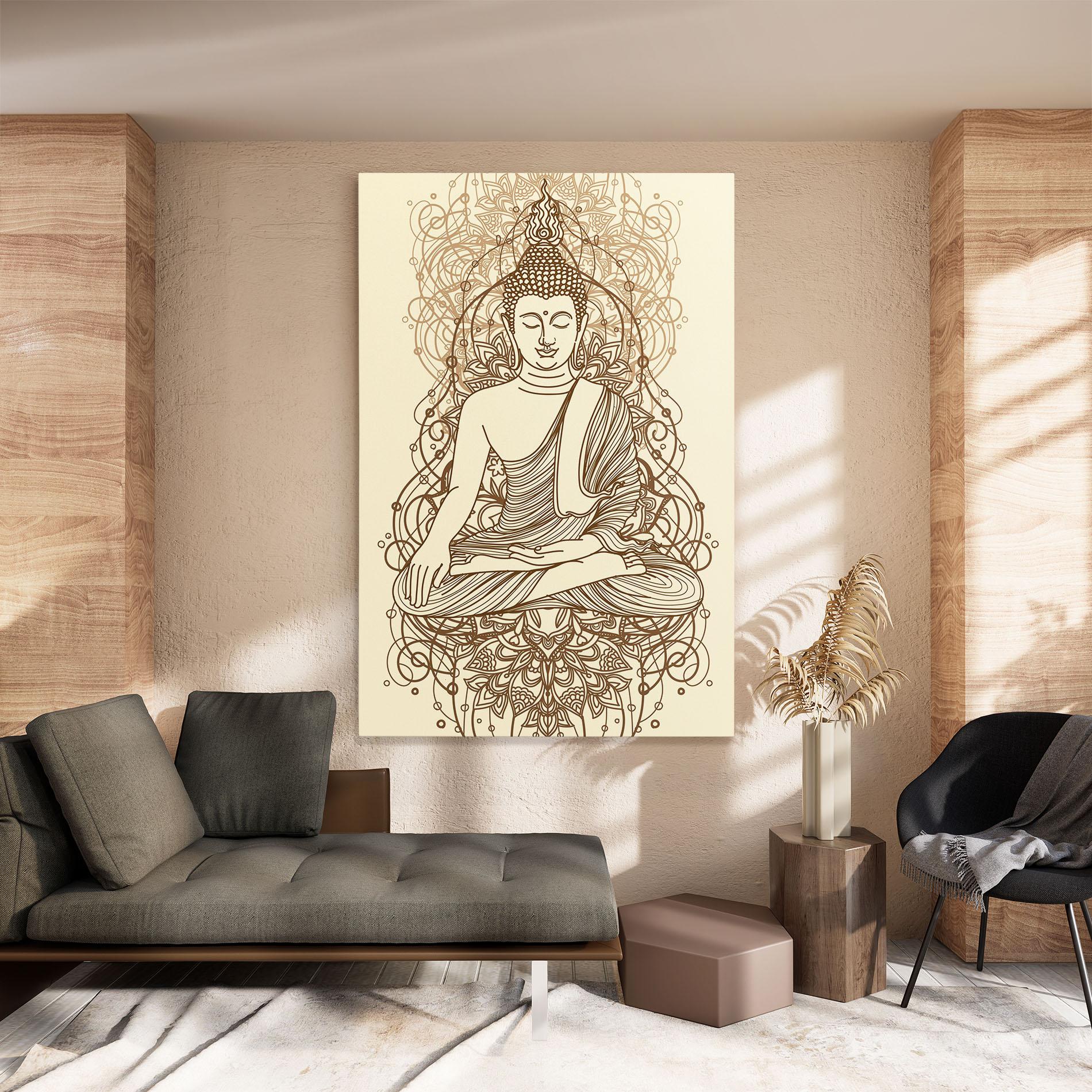 Vászonkép Brown Line Buddha mockup 8