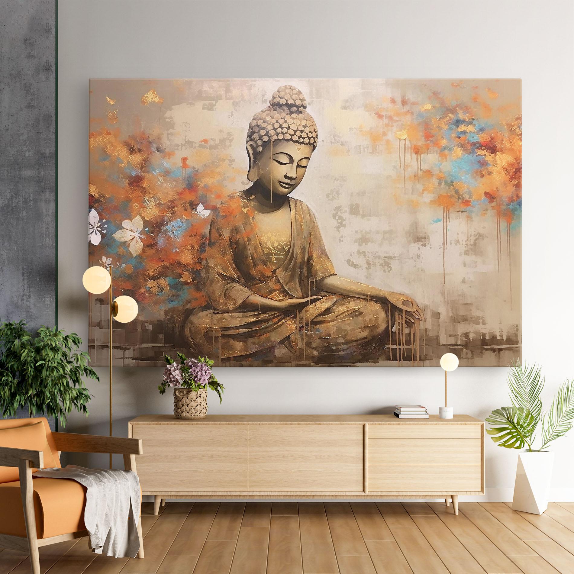 Vászonkép Buddha Cream Blue mockup 9