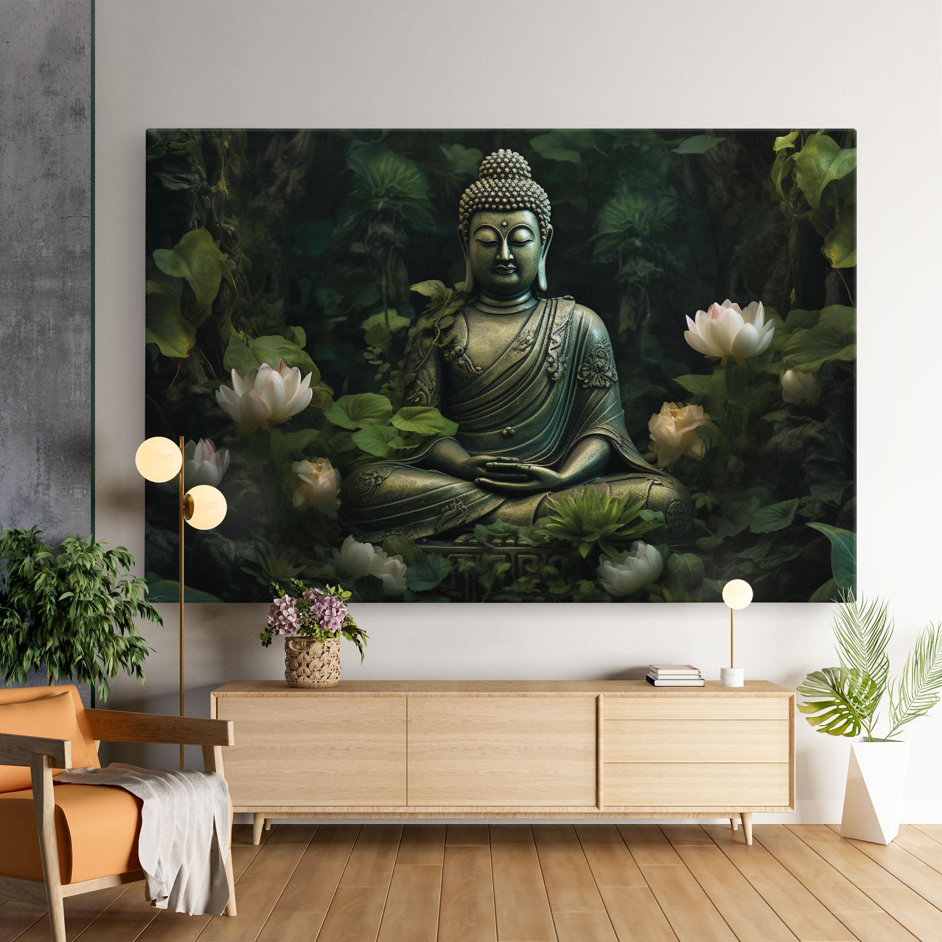 Vászonkép Buddha Lotus Flower mockup 9