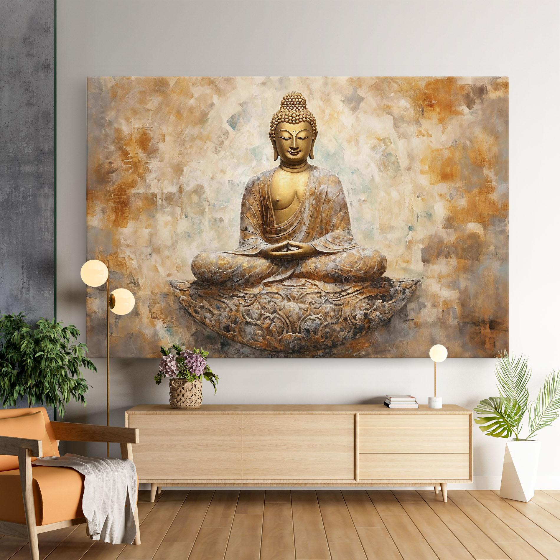 Vászonkép Cream Buddha Art mockup 9