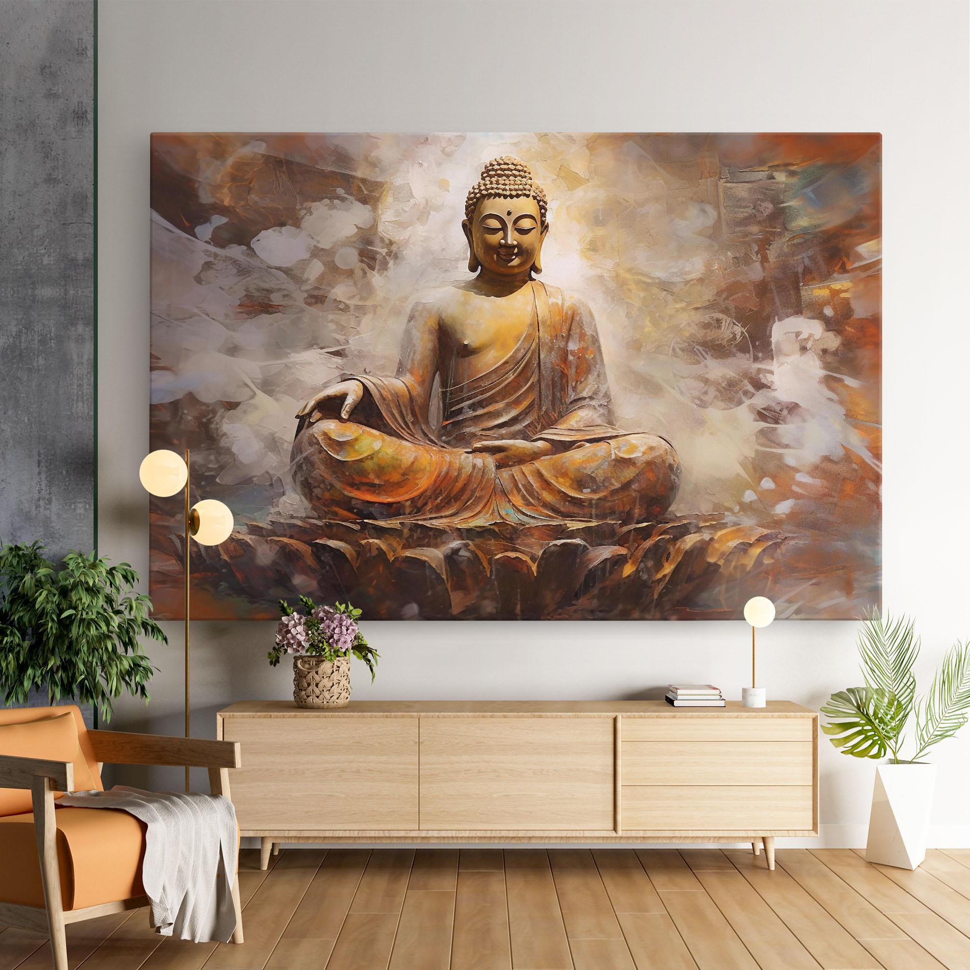 Vászonkép Cream Orange Buddha mockup 9