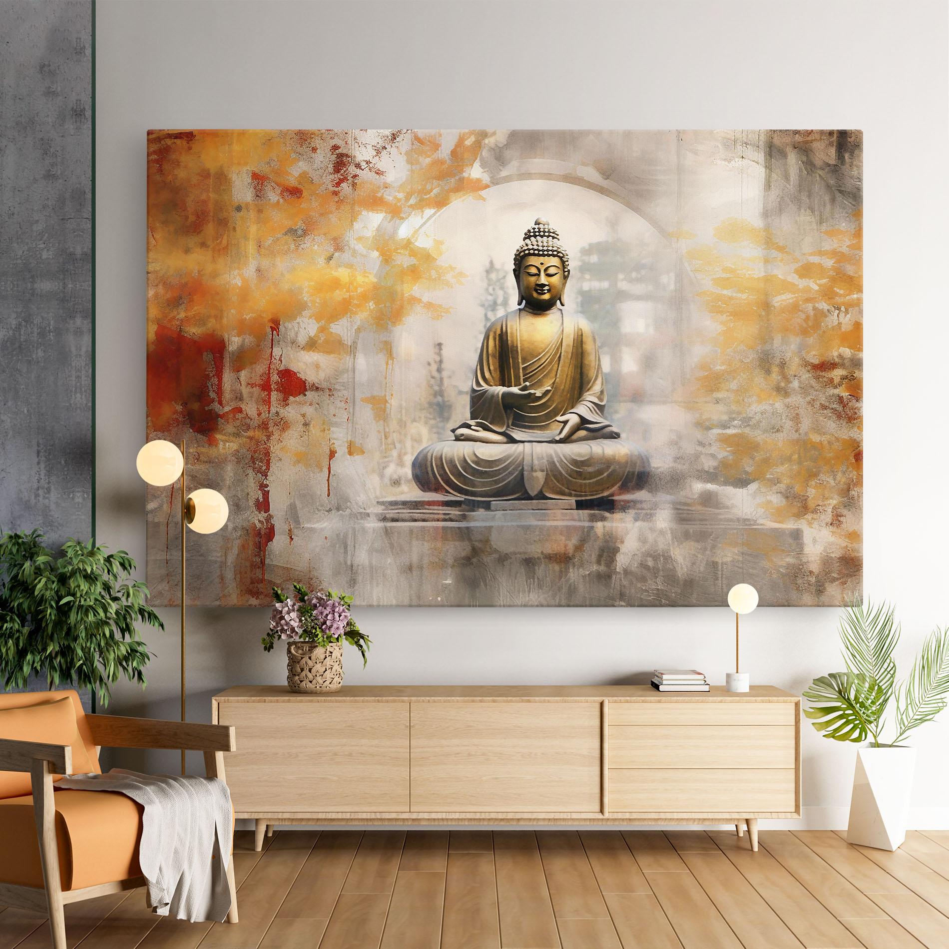 Vászonkép Grey Gold Buddha mockup 9