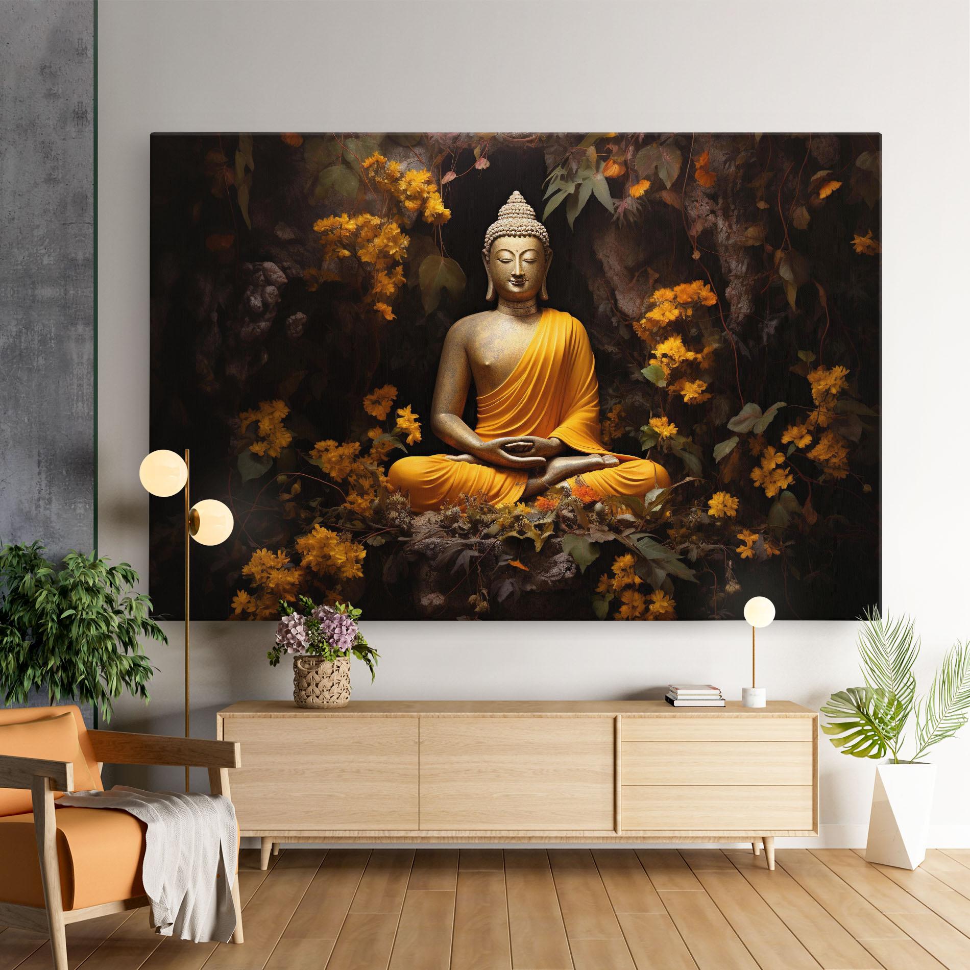 Vászonkép Yellow Light Buddha mockup 9