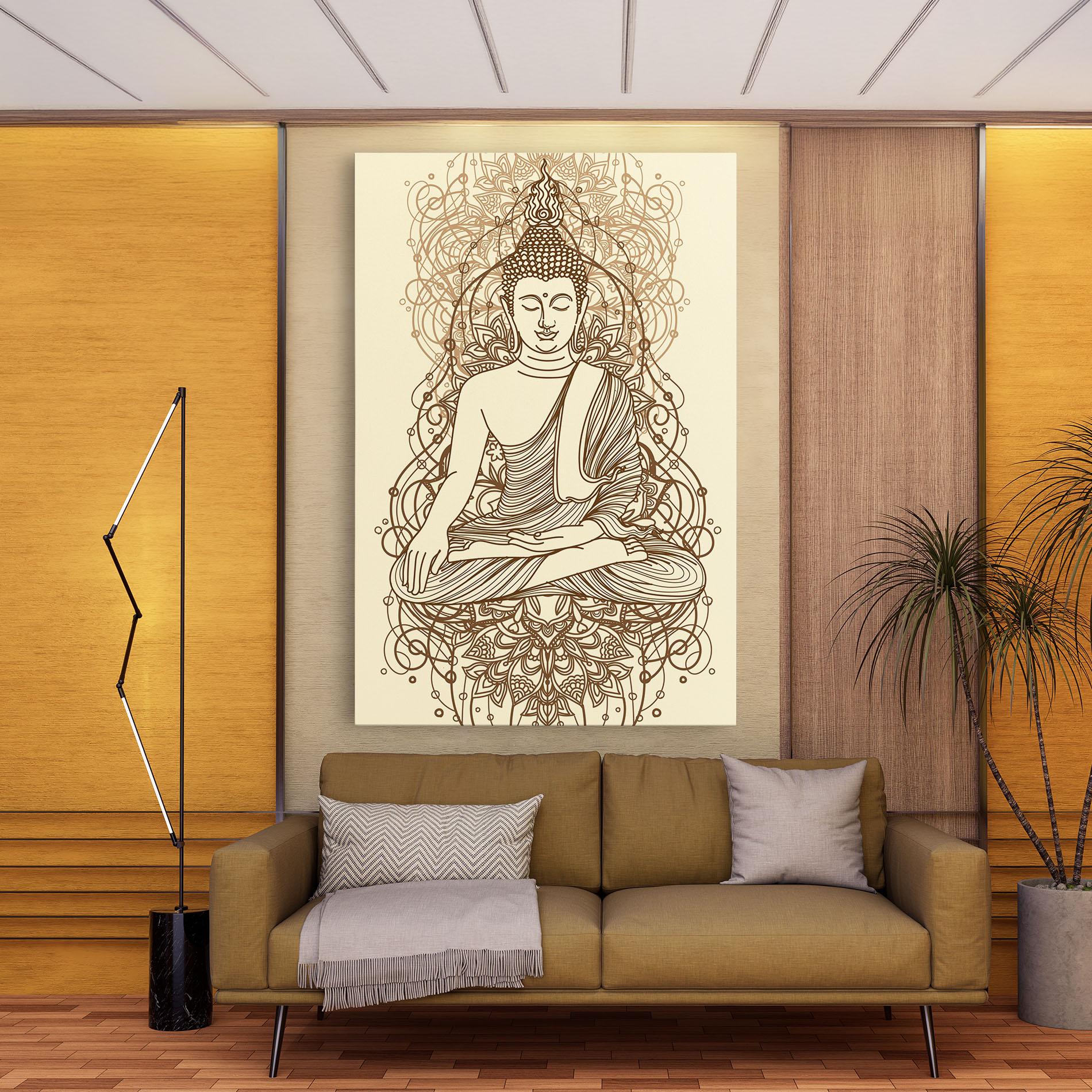 Vászonkép Brown Line Buddha mockup 9