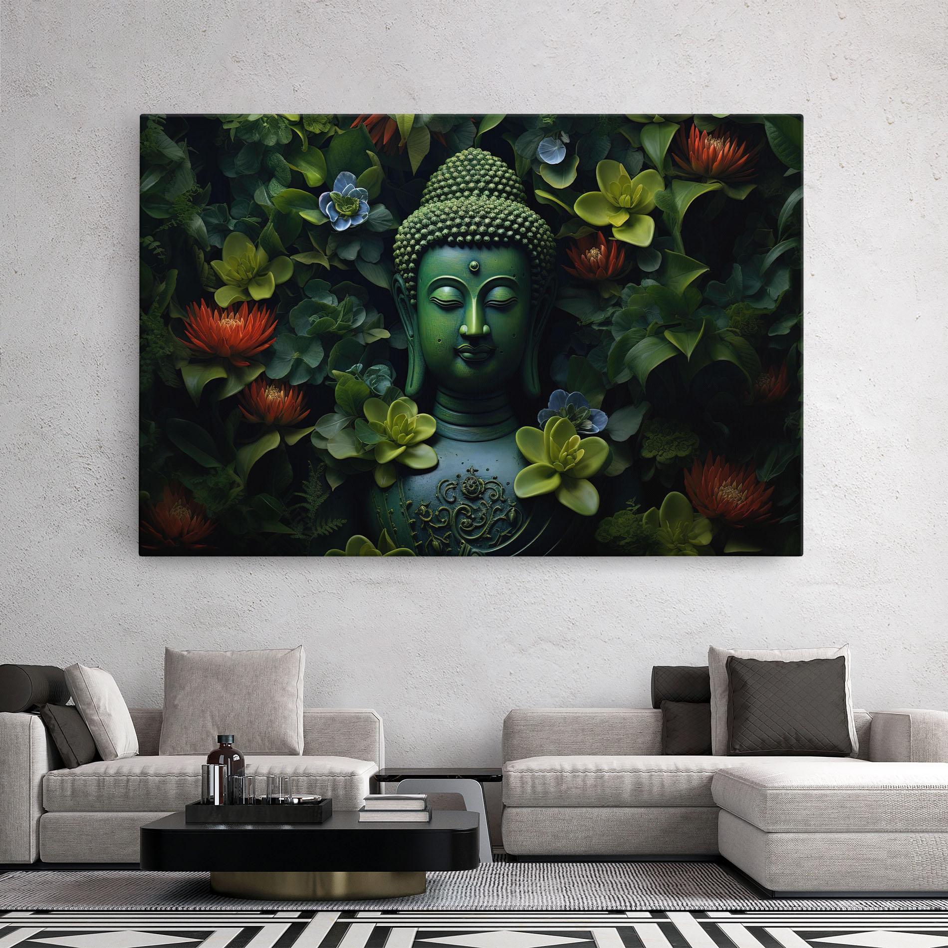 Vászonkép Blue Light Buddha mockup 2