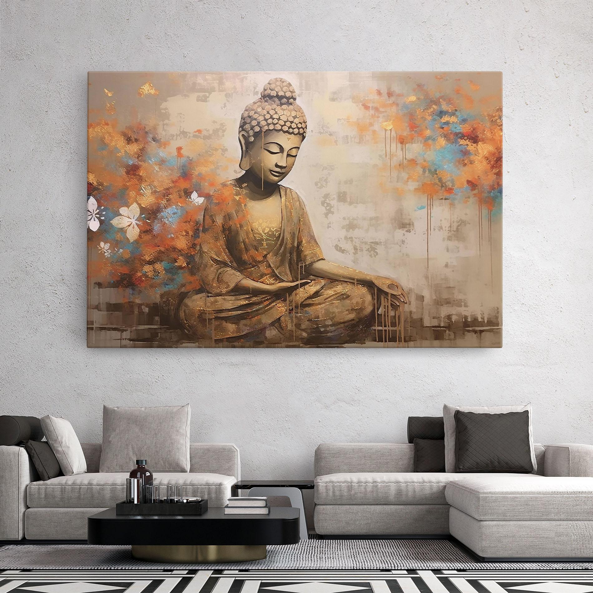 Vászonkép Buddha Cream Blue mockup 2