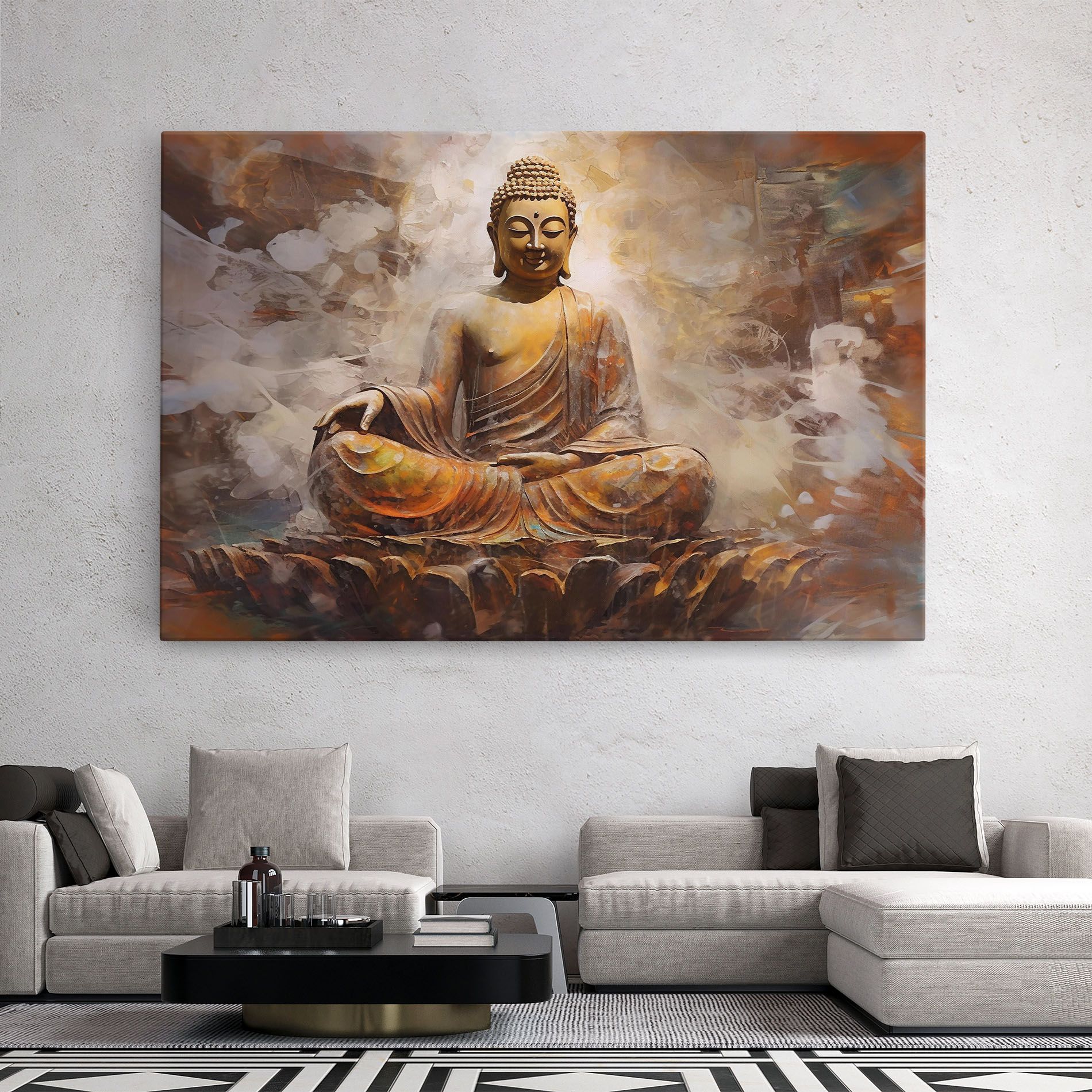 Cream Orange Buddha mockup 2