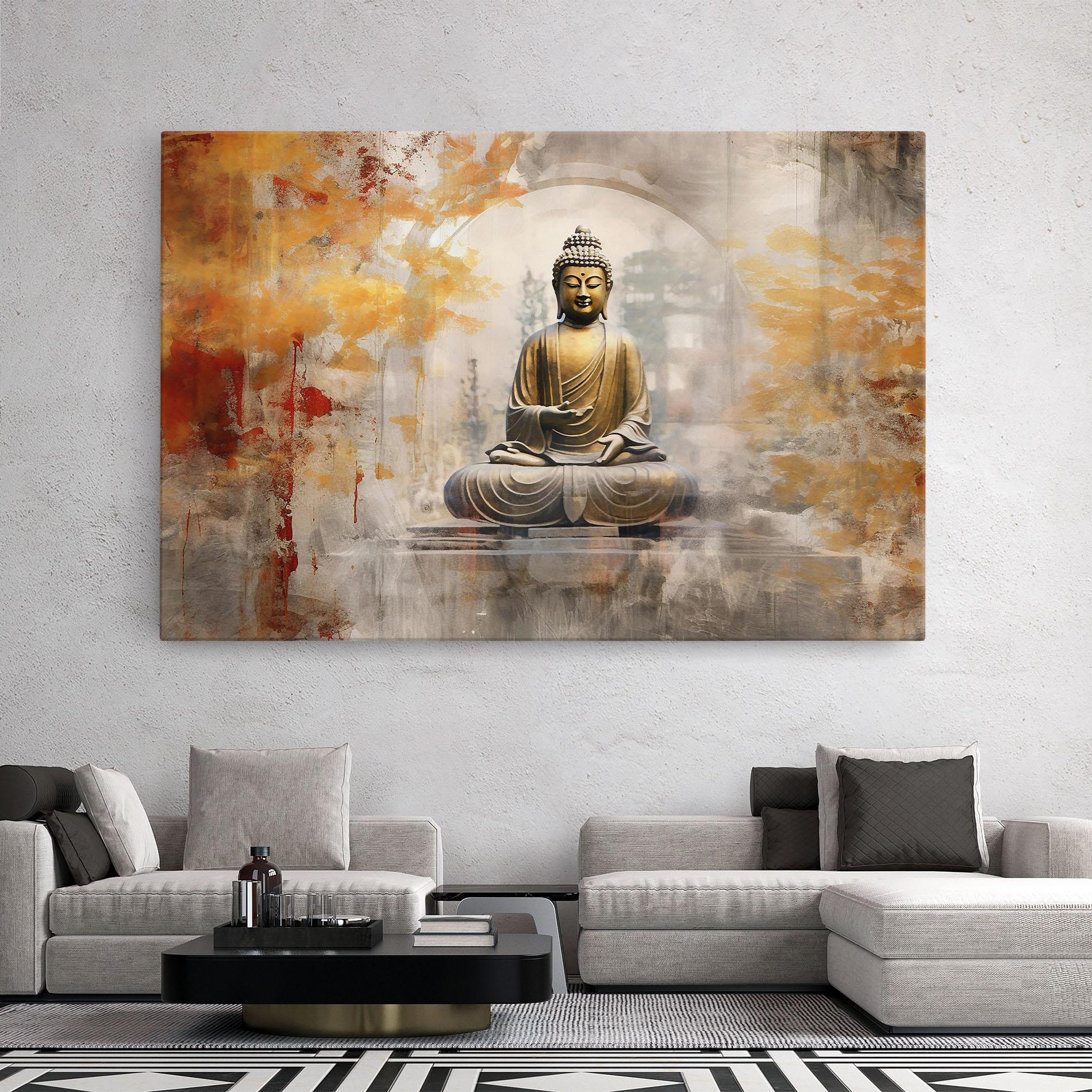 Vászonkép Grey Gold Buddha mockup 2