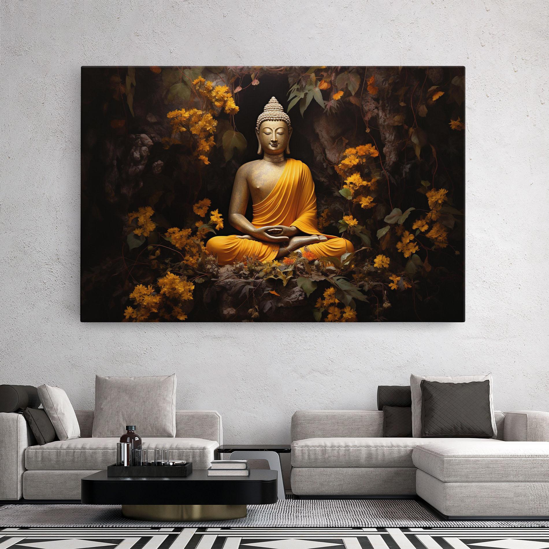 Vászonkép Yellow Light Buddha mockup 2