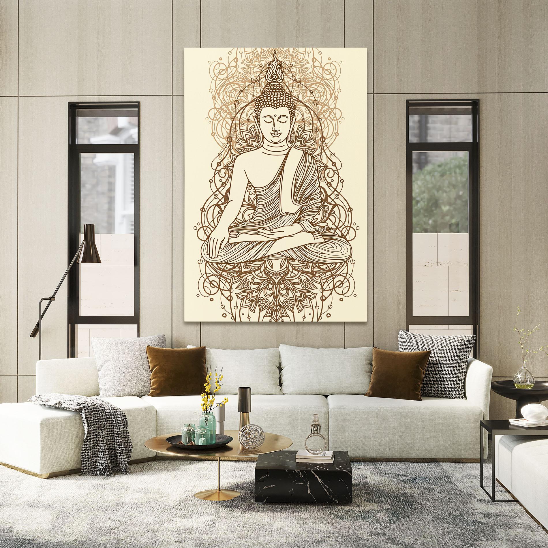Vászonkép Brown Line Buddha mockup 2