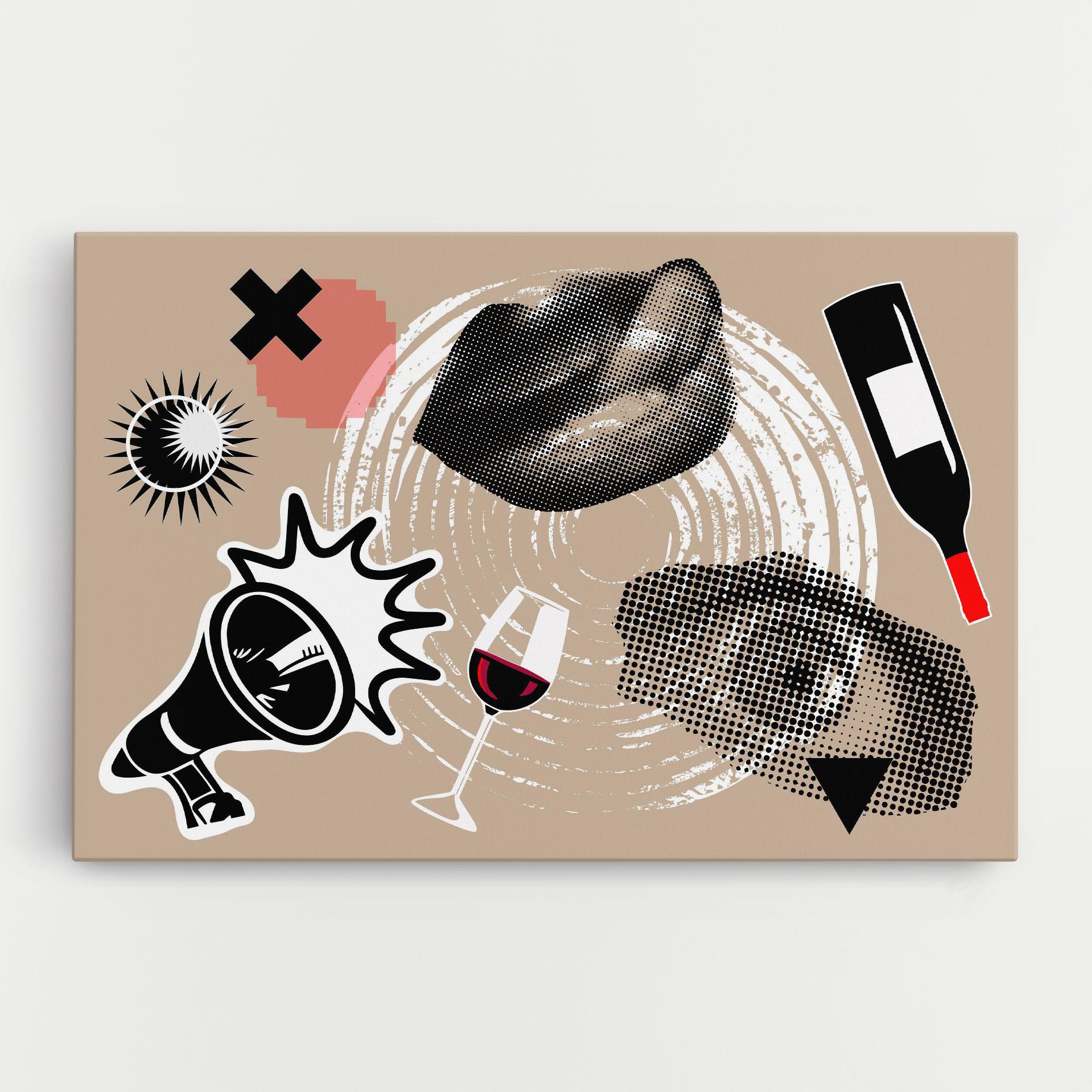 Vászonkép Lips Mouth Collage mockup 0