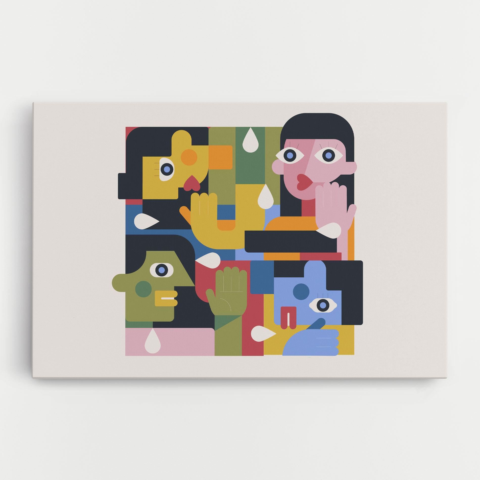 Vászonkép Minimal People Collage mockup 0